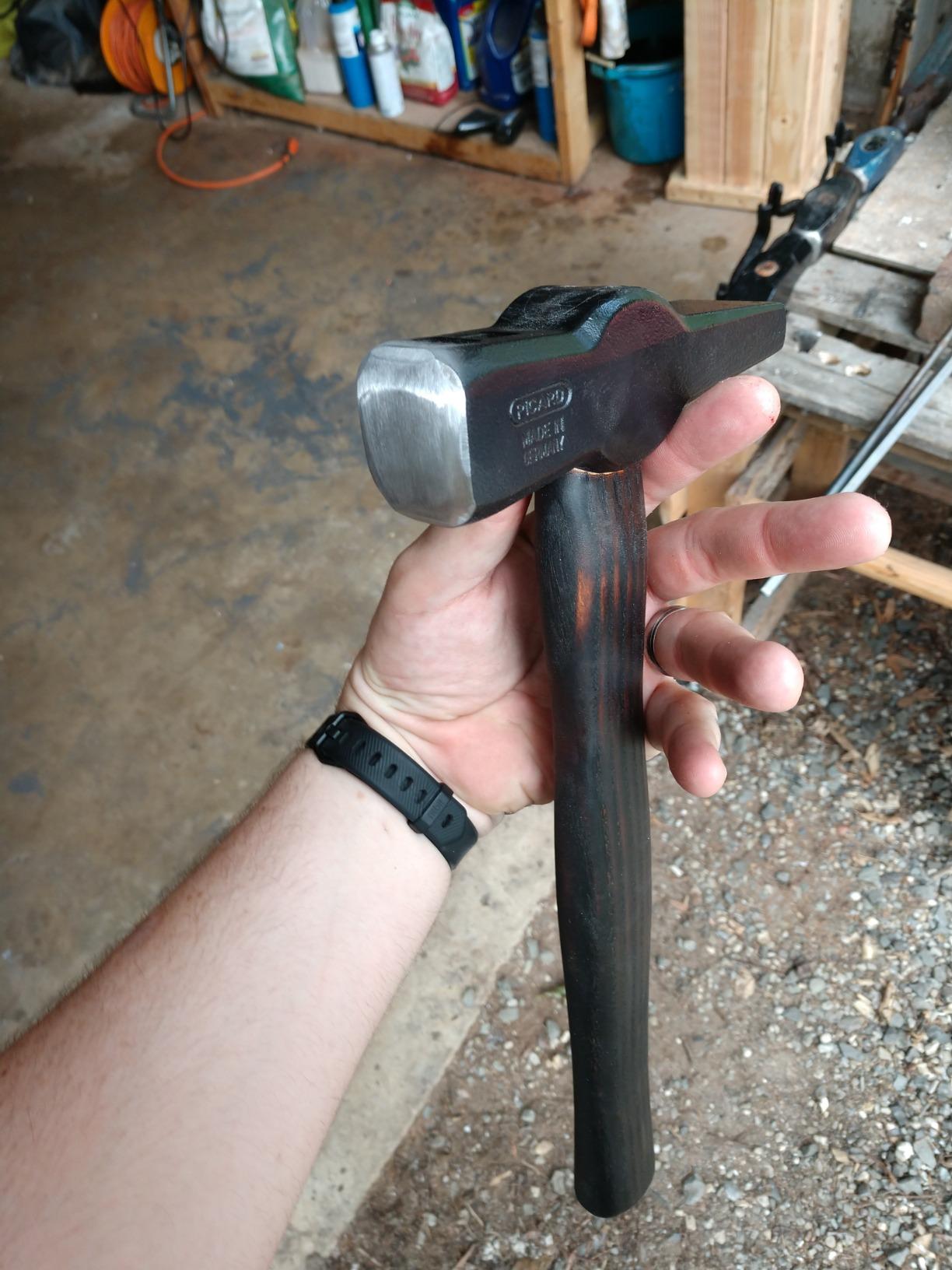 Picard Blacksmith Hammer 1000g - Swedish Pattern, Cross Peen Hammer, Forged Alloyed Steel Head, Chamfered Edges, Black Powder Coated, Dual Curved Ash Handle - 0000811-1000 customer photo 2