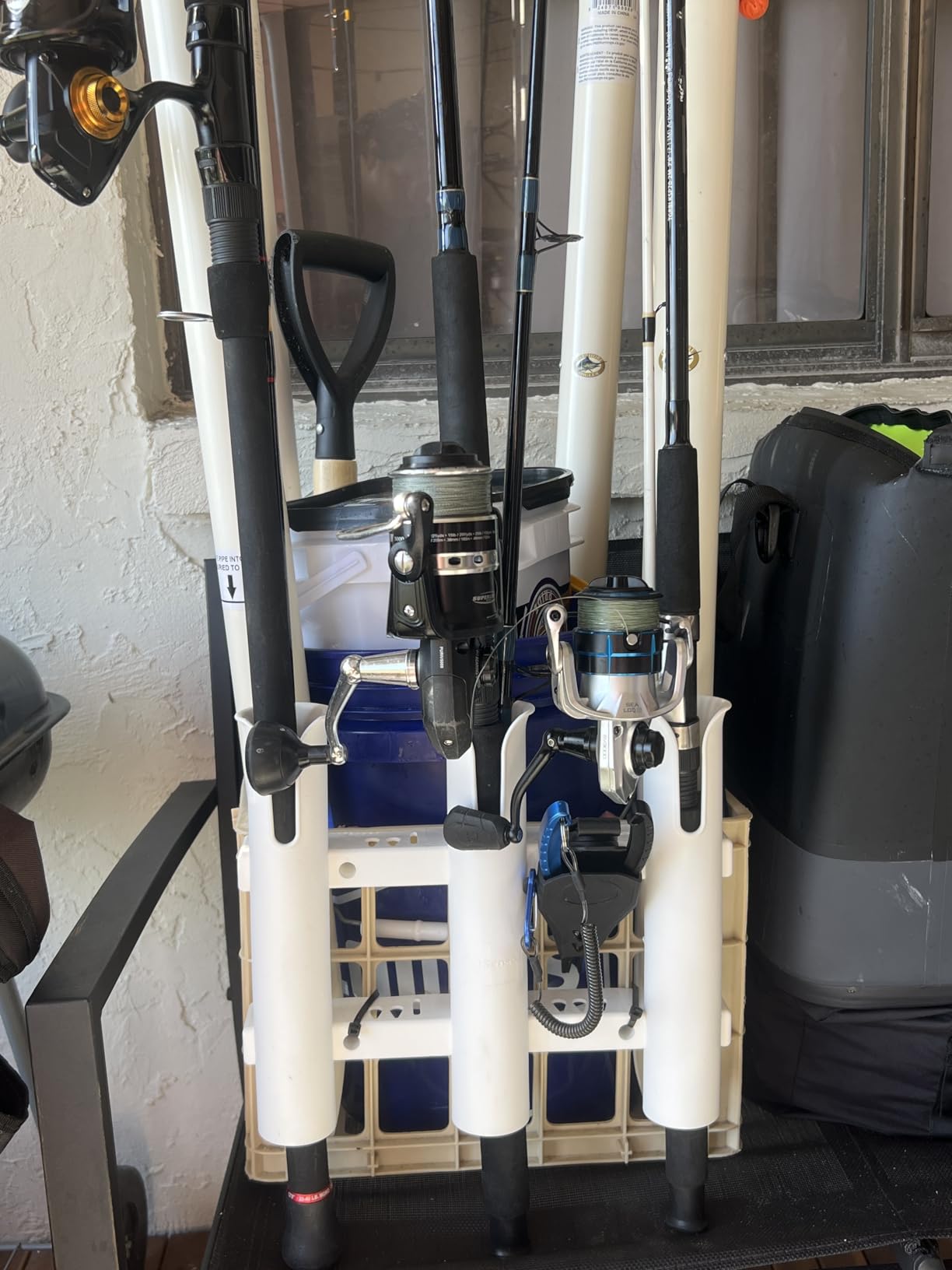 SeaSense 3-Rack Fishing Rod Holder for Your Boat, Pontoon, Garage - Convenient Storage for Fishing Poles, Pliers, Filet Knives & Other Gear - Mounting Hardware Included, Snaps Together Easily customer photo 1
