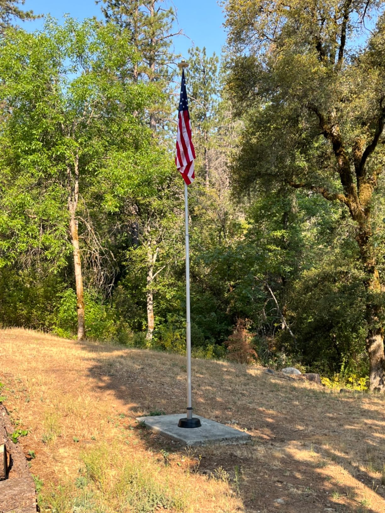 TITAN TELESCOPING FLAGPOLE, 20ft Silver - Made in The USA Heavy Duty Flag Pole Kit, Anodized Aluminum Telescoping Flag Pole, 4 x 6 American Flag, Hardware for 2 Flags, Assembly Instructions Included customer photo 1