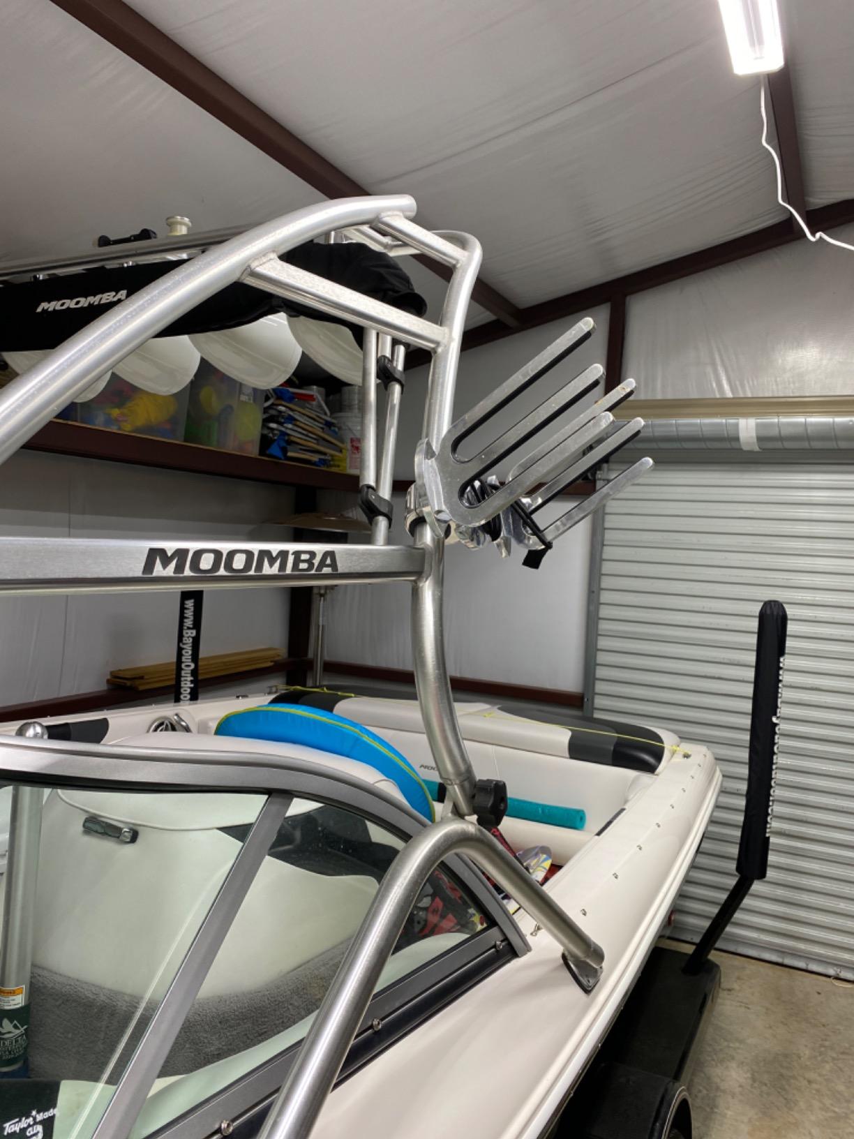 Krypt Towers Wakeboard Rack, Polished Aluminum Wakeboarding Tower Holder, Adjustable Angle Base to Level with Boat, Clamp Fits Tubing Sizes: 1 3/4