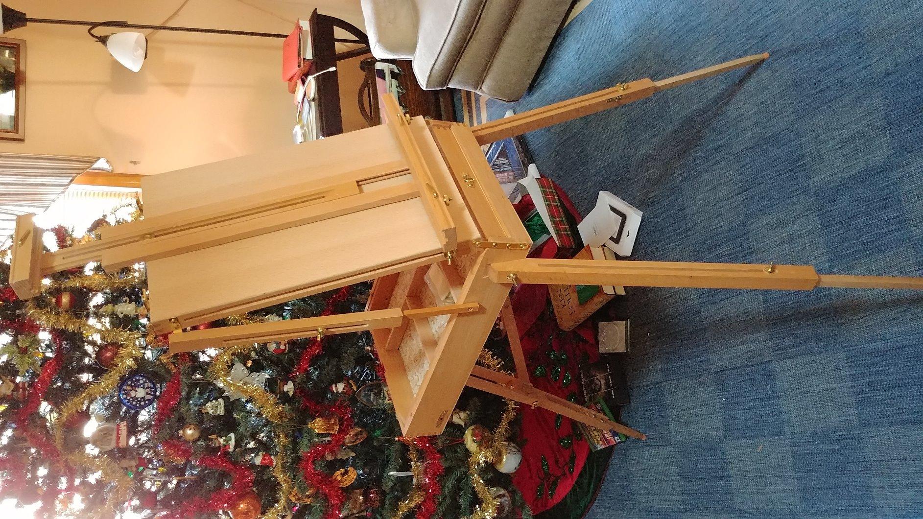 U.S. Art Supply Large Beechwood French Easel, Adjustable Plein Air Easels Sketchbox Tripod for Field & Studio Painting Easel for Adults, Drawing, Display - Portable with Artist Drawer & Palette customer photo 1