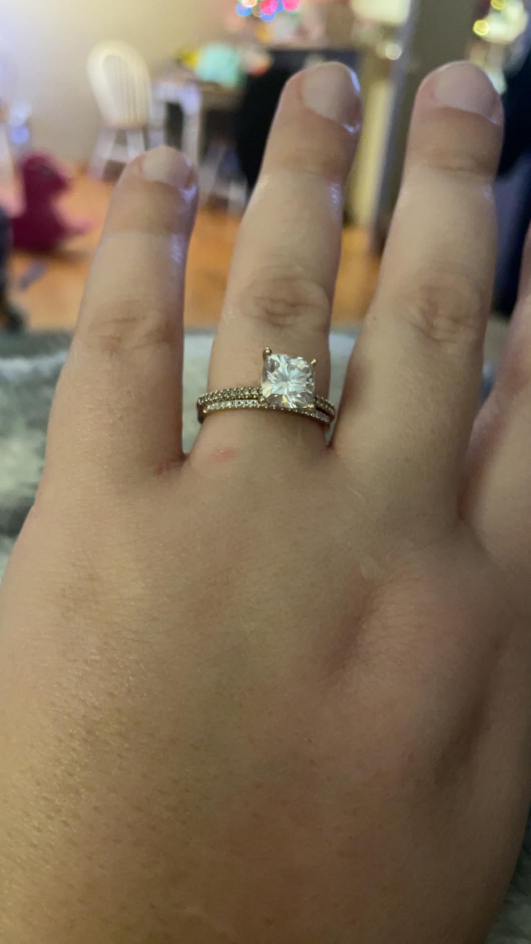 0.08 Cttw Womens Diamond Wedding Band - Real Round Natural White Diamond Minimalist Thin Stackable Ring for Her in 10K Solid Gold customer photo 1