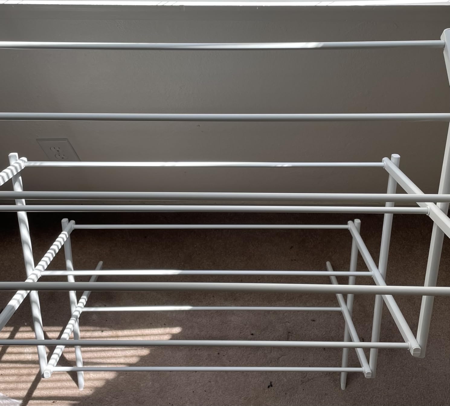 Amazon Basics Foldable Portable Metal Clothes Drying Rack for Indoor Air Drying, Energy Saving, 14.5 x 29.5 x 41.8 inches, Chrome Silver customer photo 2