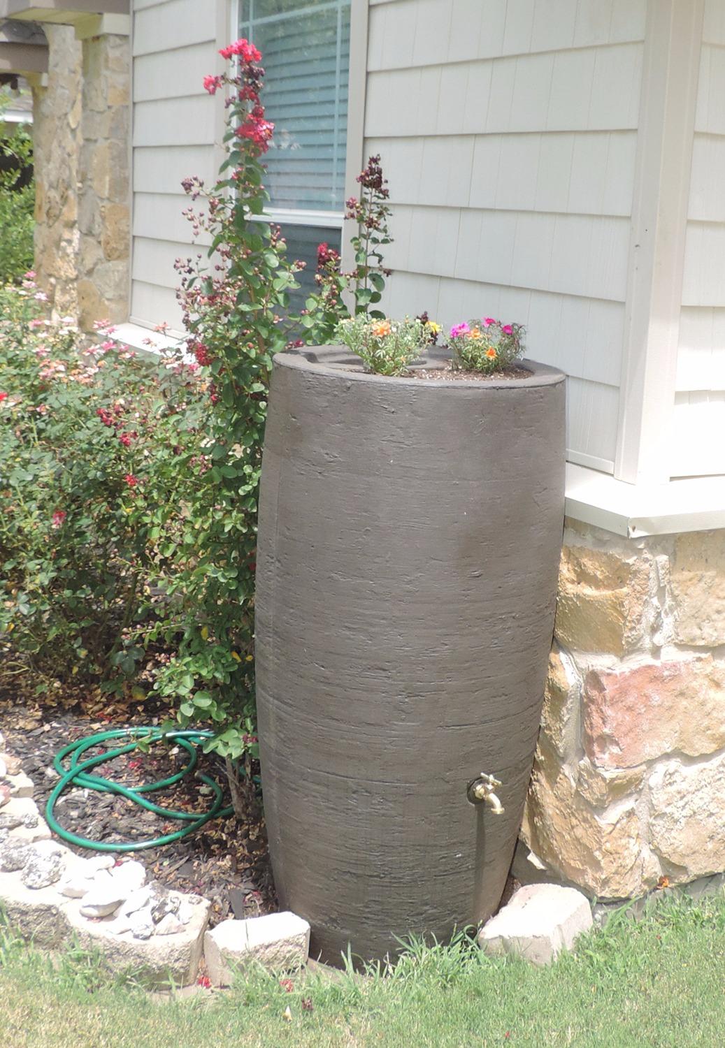 Algreen Products Athena Rain Barrel 80-Gallon, Brownstone customer photo 1