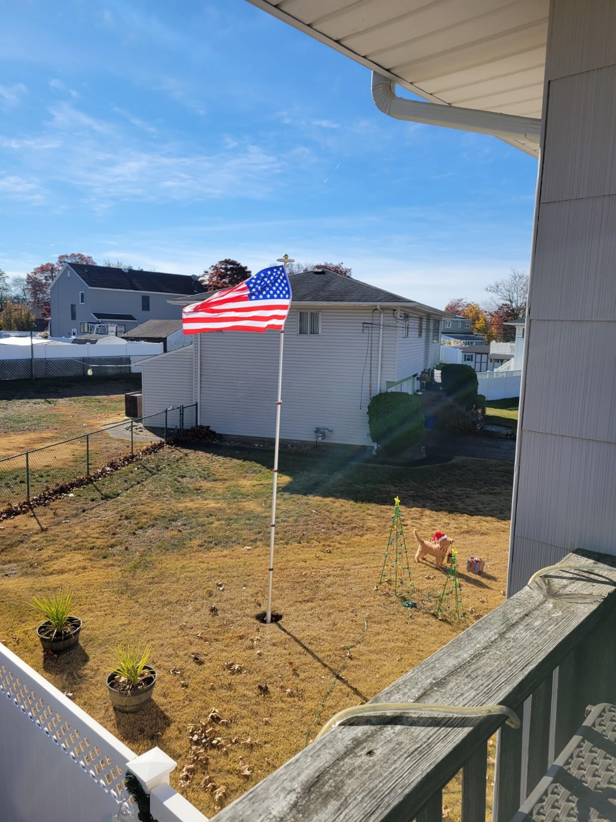 Yeshom 20ft Telescopic Flag Pole Kit with 3'x5' US American Flag & Ball Top Sleeve Set Aluminum Telescoping Flagpole Fly 2 Flags for Outdoor Tailgate Camper RV Tire Mount Inground Outside House customer photo 2