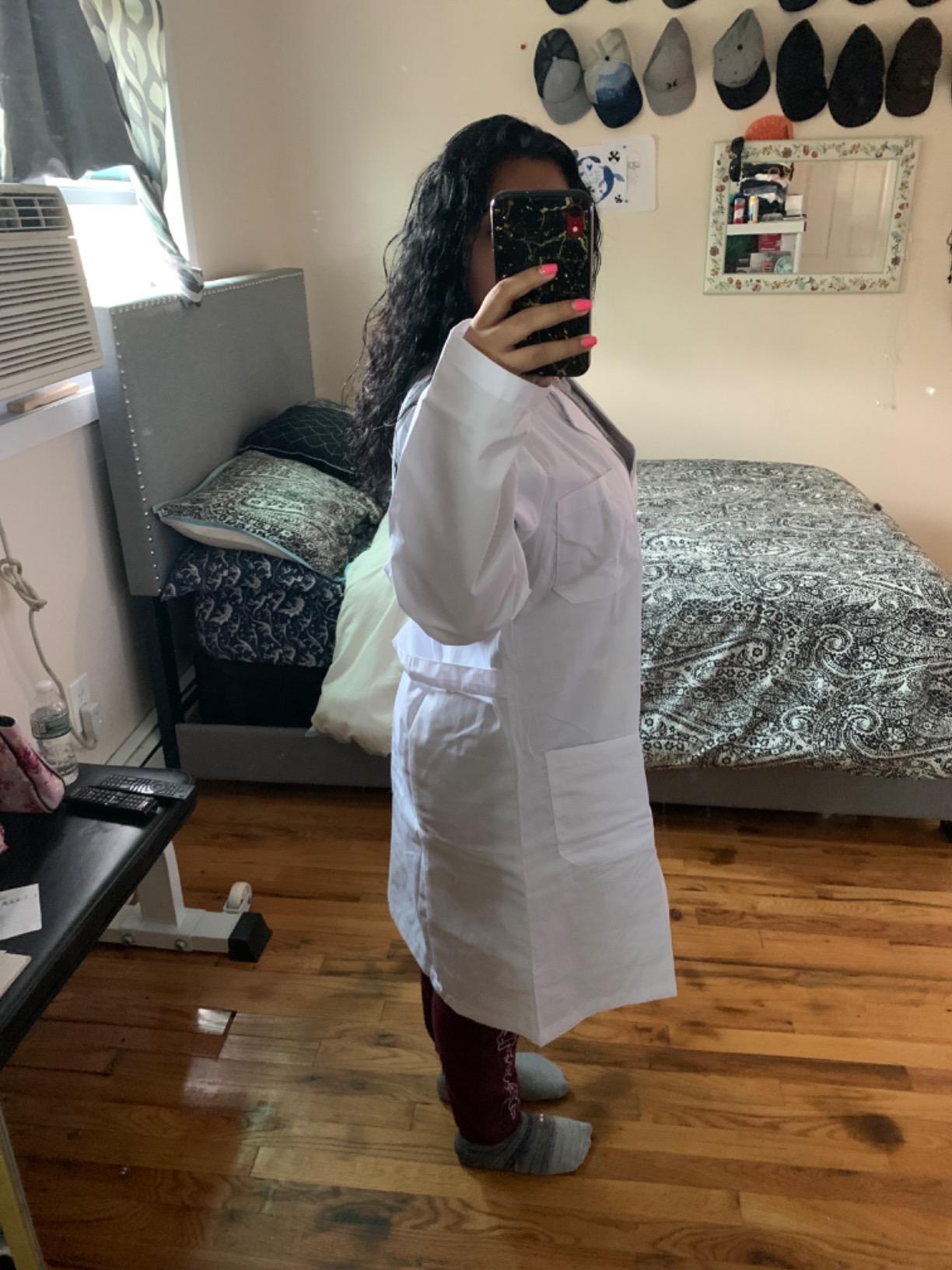 Natural Uniforms Unisex 40 inch Lab Coat Long Sleeve Professional Medical Coat customer photo 2