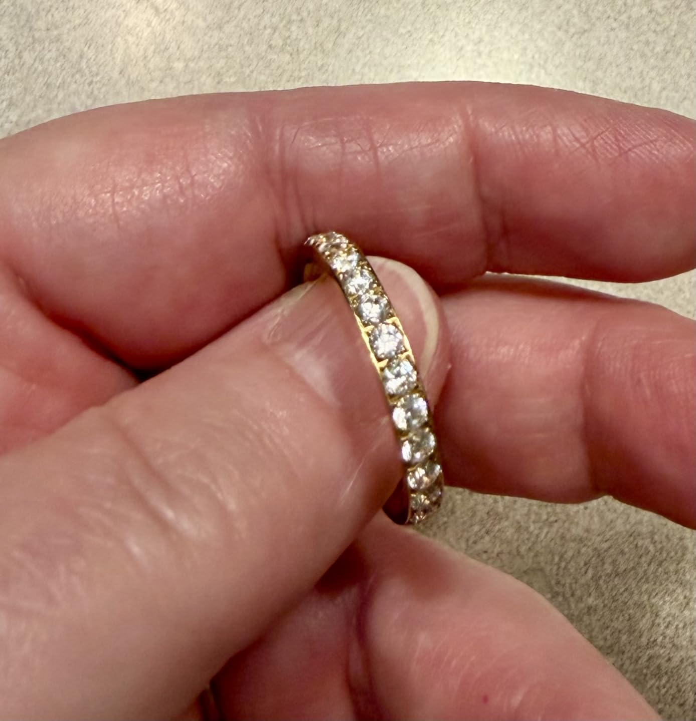 TIGRADE 3mm Women Titanium Engagement Ring Cubic Zirconia Eternity Wedding Band Size 3-13.5 customer photo 1