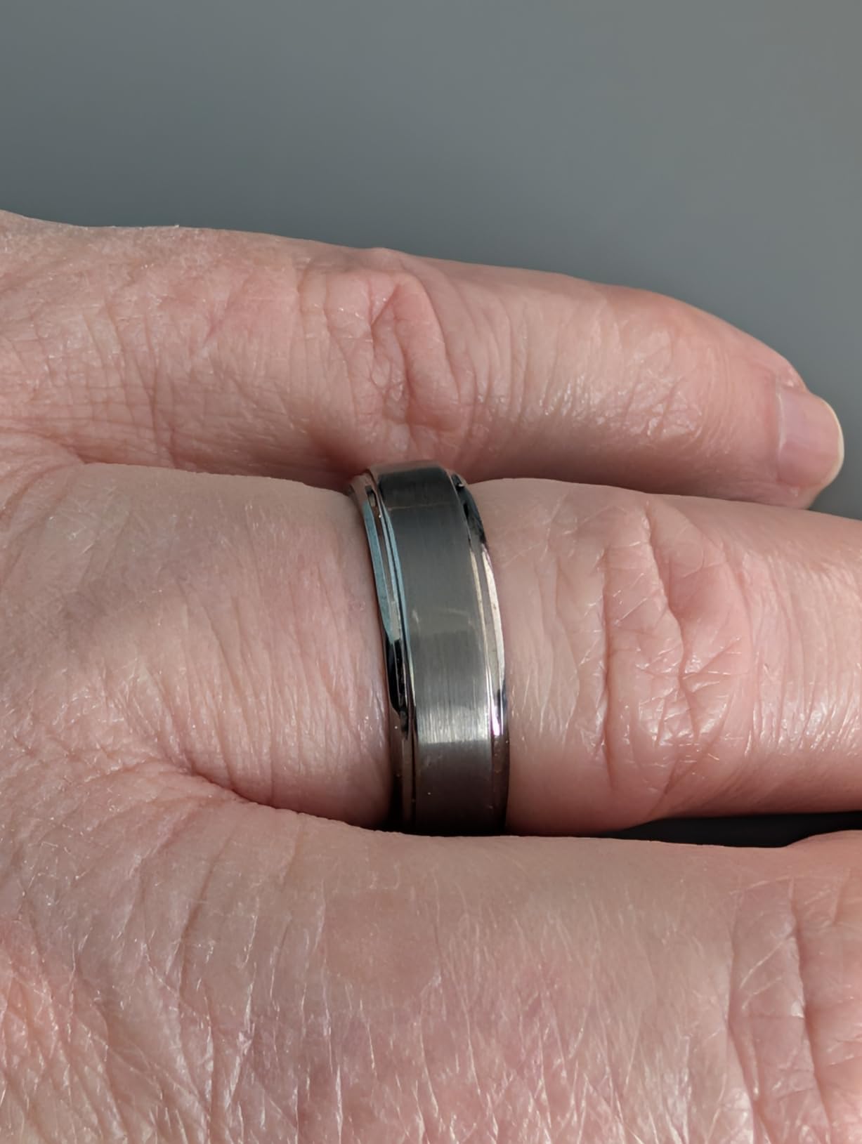 Classic Tungsten Wedding Band for Men, 6/7/8/9/10mm Widths, Polished Finish Step Edge Matte Rings Comfort Fit customer photo 1