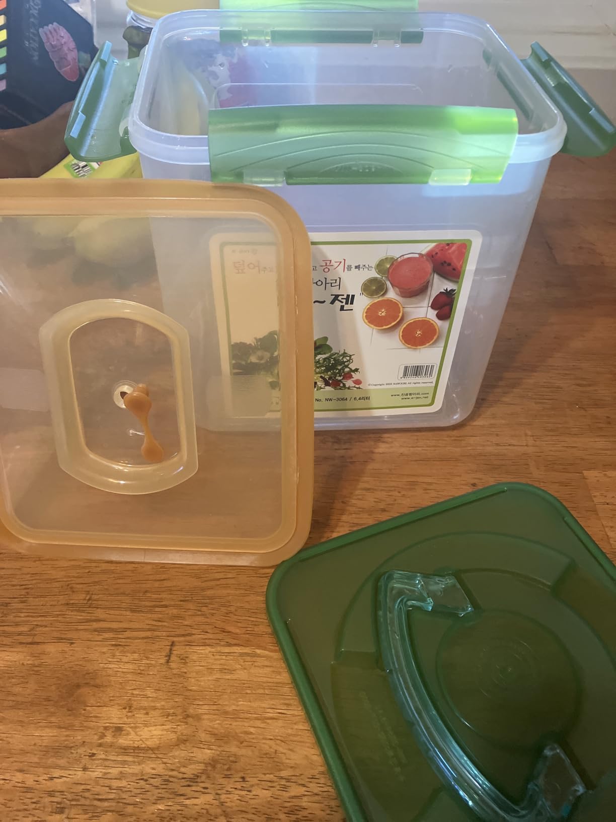 E-Jen Premium Kimchi, Sauerkraut Container Probiotic Fermentation with Inner Vacuum Lid (Earthenware Brown, 0.45 gal/ 1.7L) customer photo 2