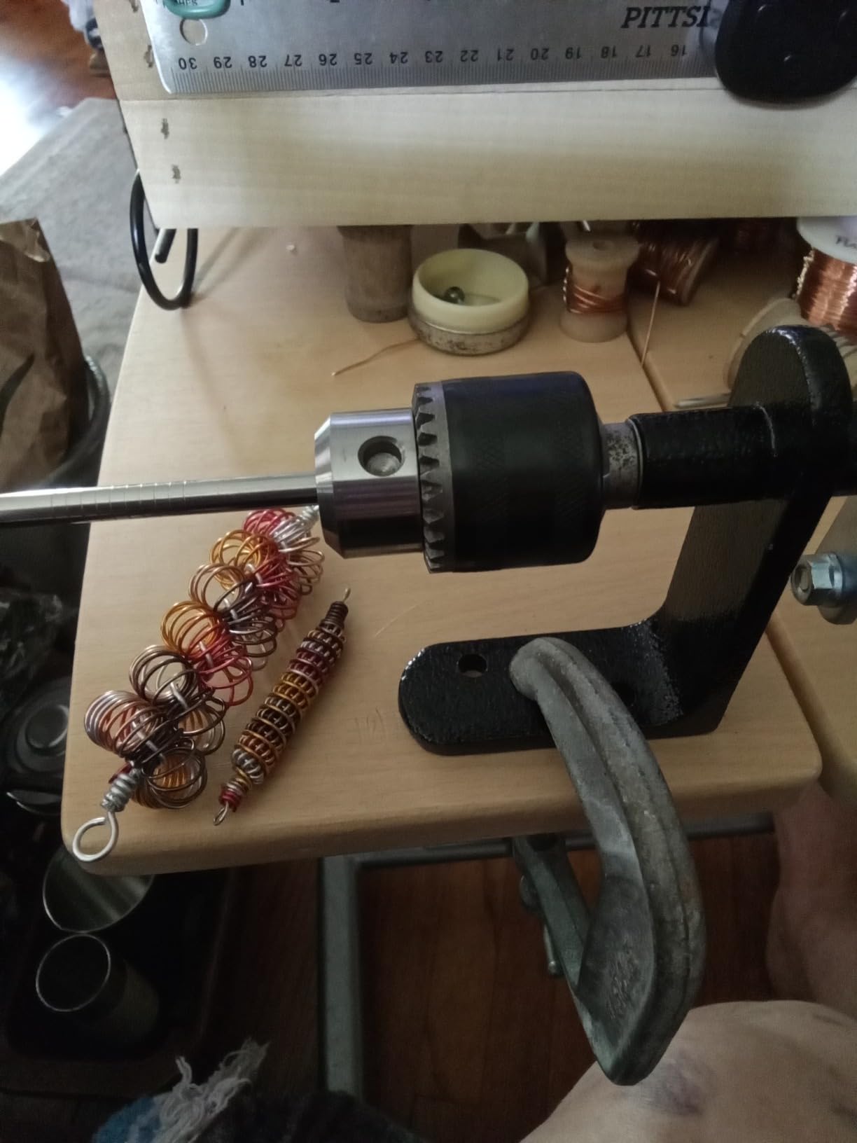 The Beadsmith EZ Coiler Pro - Wire Elements - Includes Mountable Base, 9 Mandrels, Chuck Key, Instructions, and a Storage Case - Create Jump Rings, Coiled Beads, Beaded Coils, and Spirals customer photo 1