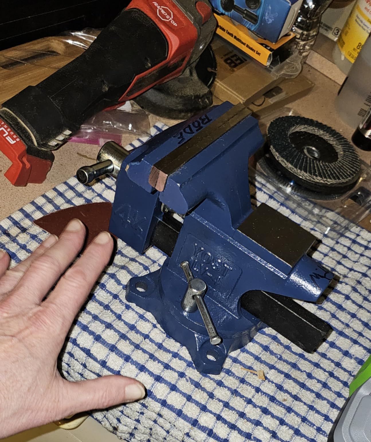Yost Vises LV-4 Homeowner's Vise | 4.5 Inch Jaw Width with 3 Inch Jaw Opening | Swivel Base customer photo 2