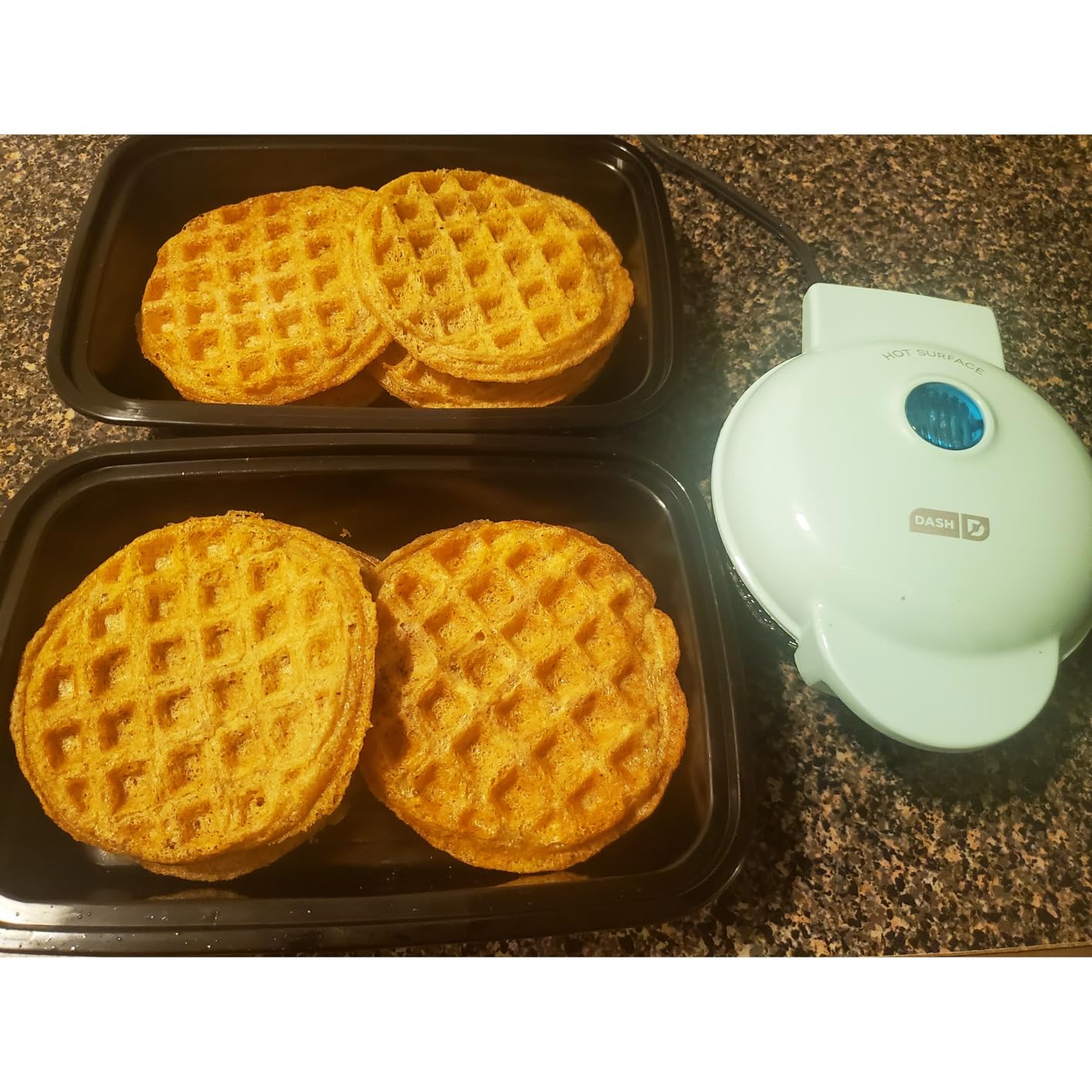 Dash Mini Waffle Maker - Compact Electric Iron for Creative Homemade Treats - Nonstick Surface - Easy-to-Clean - Perfect for Kids & Families - Red customer photo 2
