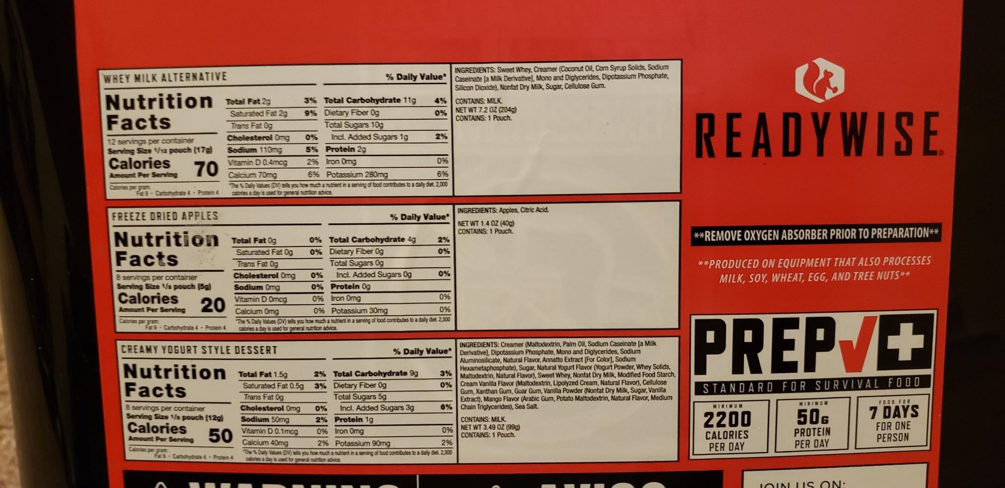 ReadyWise Emergency Food Supply - 132 Servings, Survival Bucket, Dehydrated & Freeze Dried Protein Meals, up to 25 Year Shelf Life customer photo 1