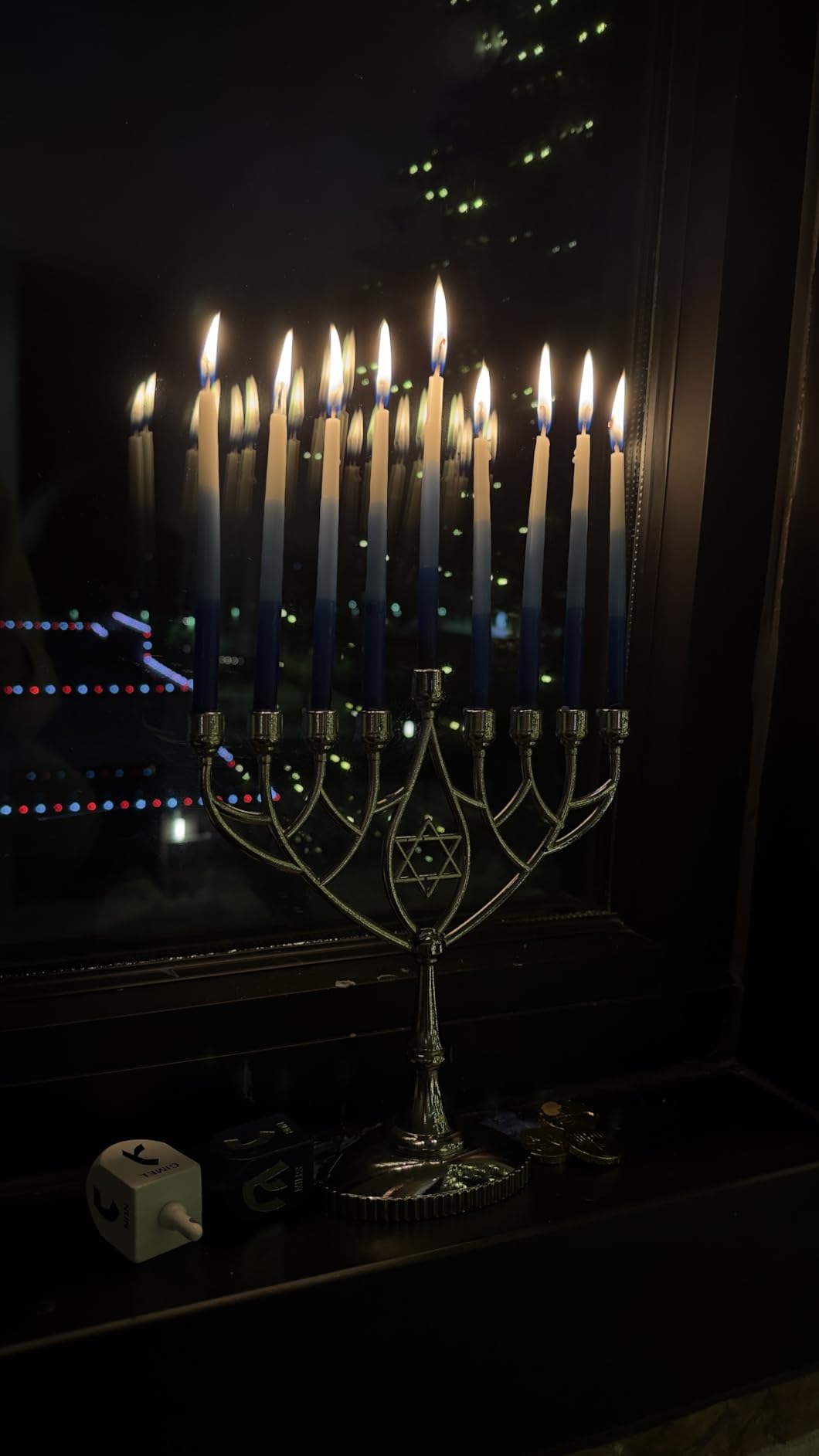 Traditional Classic Geometric Hanukkah Menorah 9