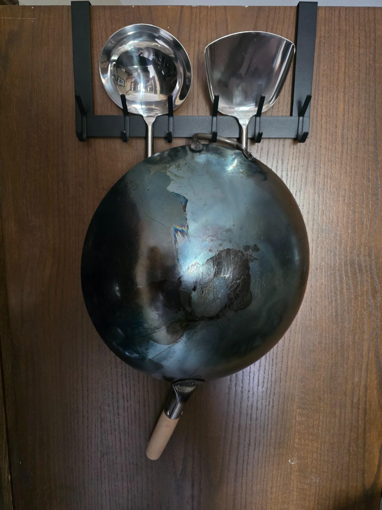 Craft Wok Big 16 Inch Heavy Hand Hammered Carbon Steel Pow Wok with Wooden and Steel Helper Handle (Round Bottom) / 731W138 customer photo 2