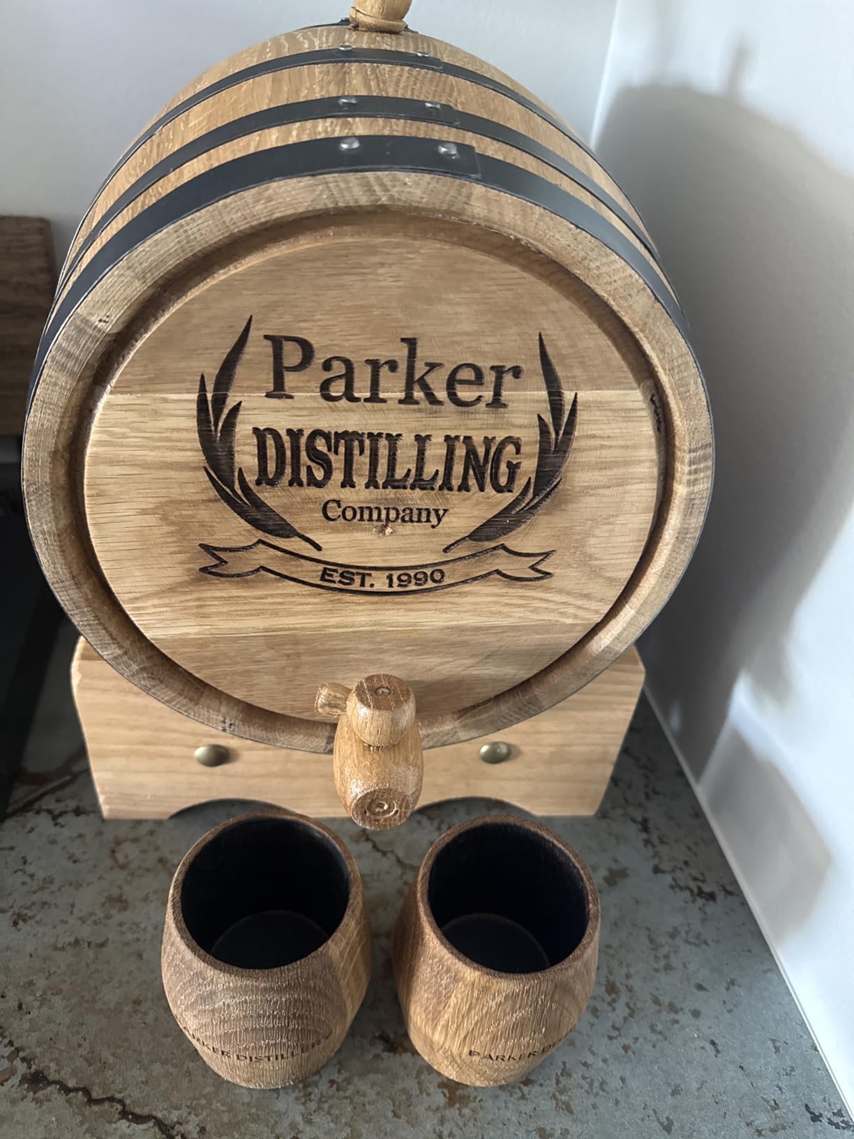 Red Head Barrels - Custom Engraved 20 Liter Oak Barrels for Aging Whiskey, Rum, Tequila, Bourbon, Scotch and Wine, Aged and Charred Oak Barrel for Custom Personalized Exclusive Home Distilling customer photo 1