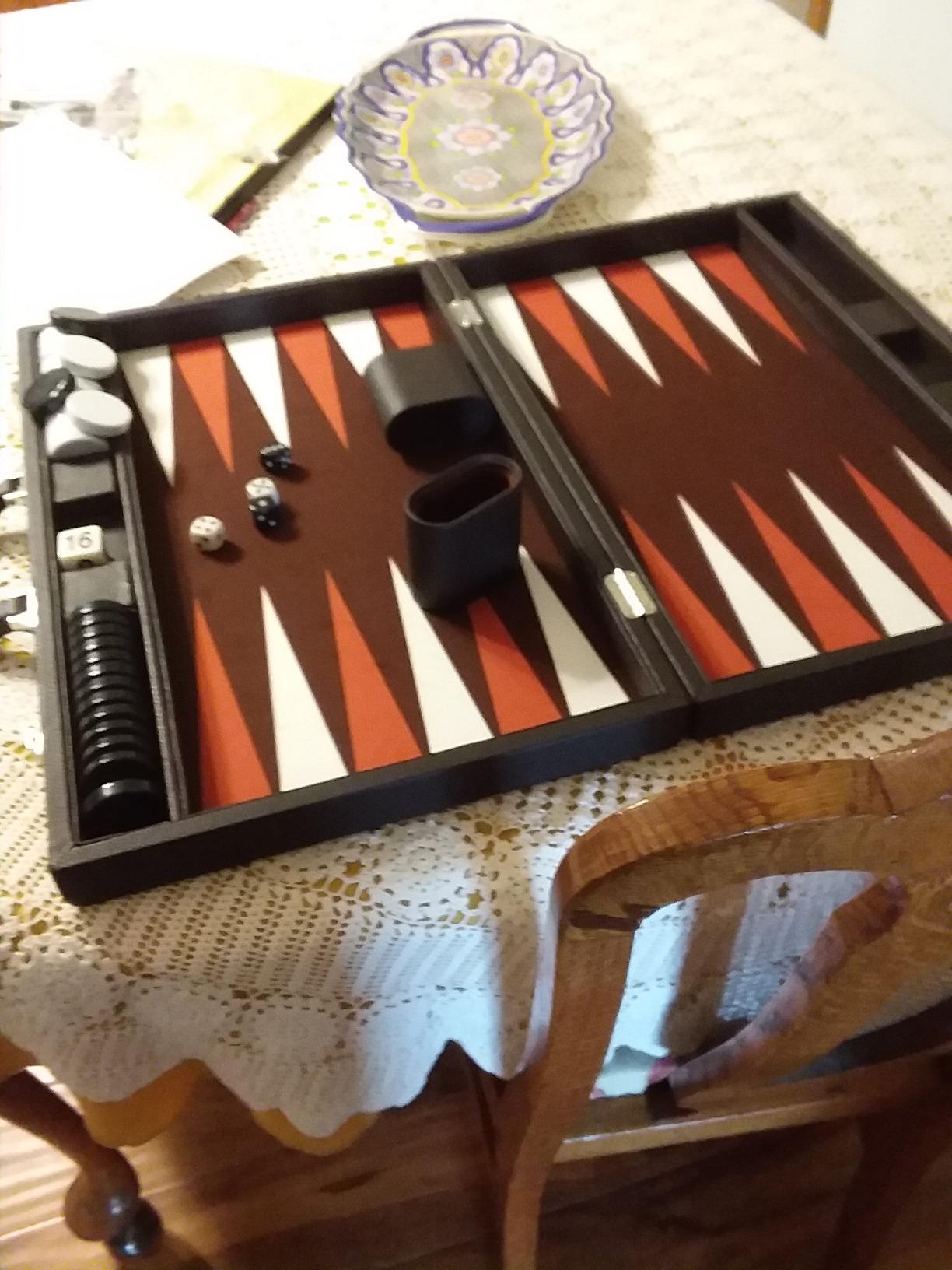 Silverman & Co. 19-inch Premium Backgammon Set - Dark Brown customer photo 2