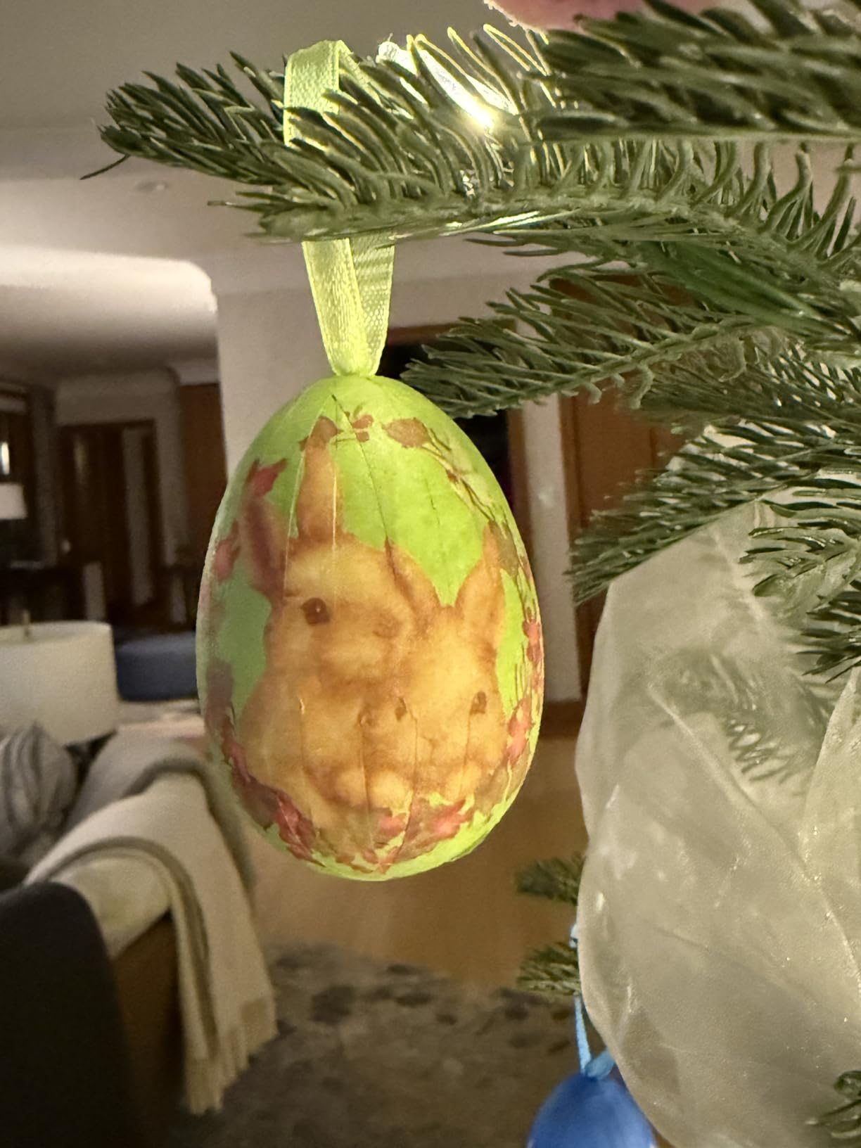12pcs Vintage Style Paper Mache Foam Egg Hanging Ornaments Easter Decoration customer photo 2