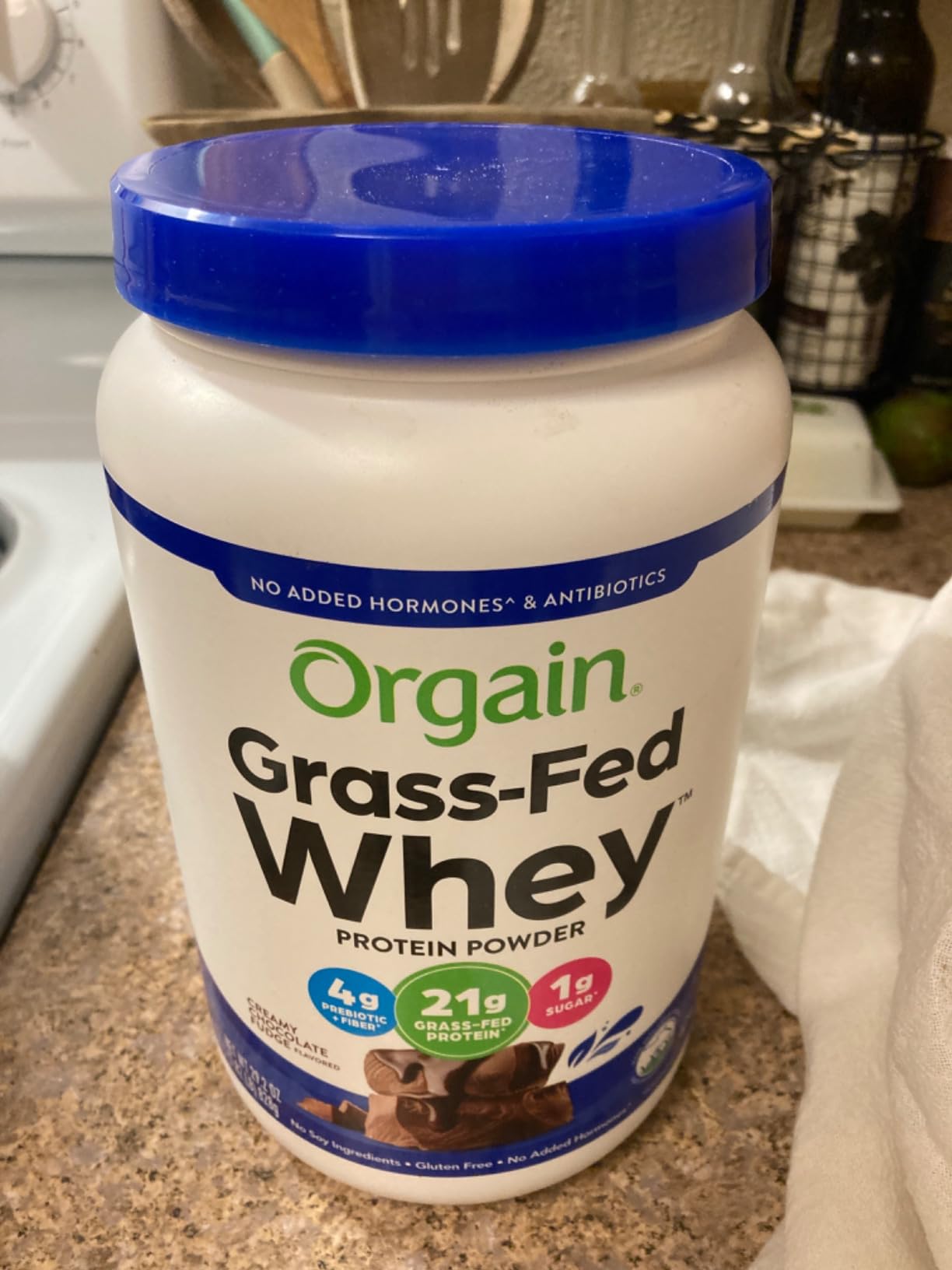 Orgain Whey Protein Powder, Creamy Chocolate Fudge - 21g Grass Fed Dairy Protein, 5g BCAAs, 4g Prebiotic Fiber, 2g Sugar, No Added Hormones, Gluten Free, Kosher, For Shakes & Smoothies - 1.82lb customer photo 2