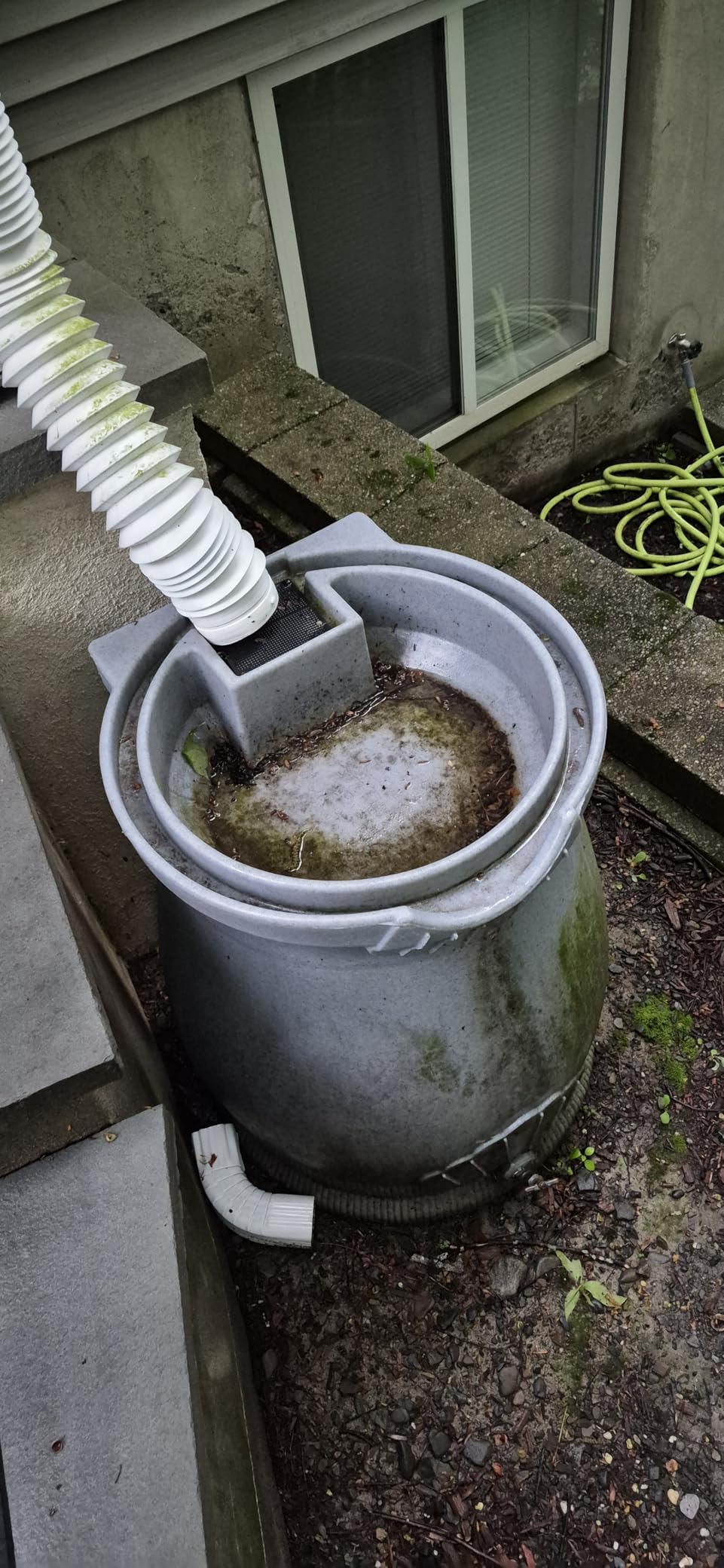 Good Ideas Rain Saver 50 Gallon Urn Shaped Self Draining Wizard Barrel Water Storage with Planter Space and 2 Brass Spigots, Light Granite customer photo 1