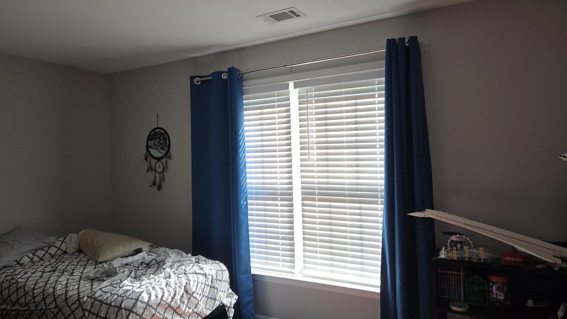 NICETOWN Halloween Pitch Black Solid Thermal Insulated Grommet Blackout Curtains/Drapes for Bedroom Window (2 Panels, 42 inches Wide by 63 inches Long, Black) customer photo 2