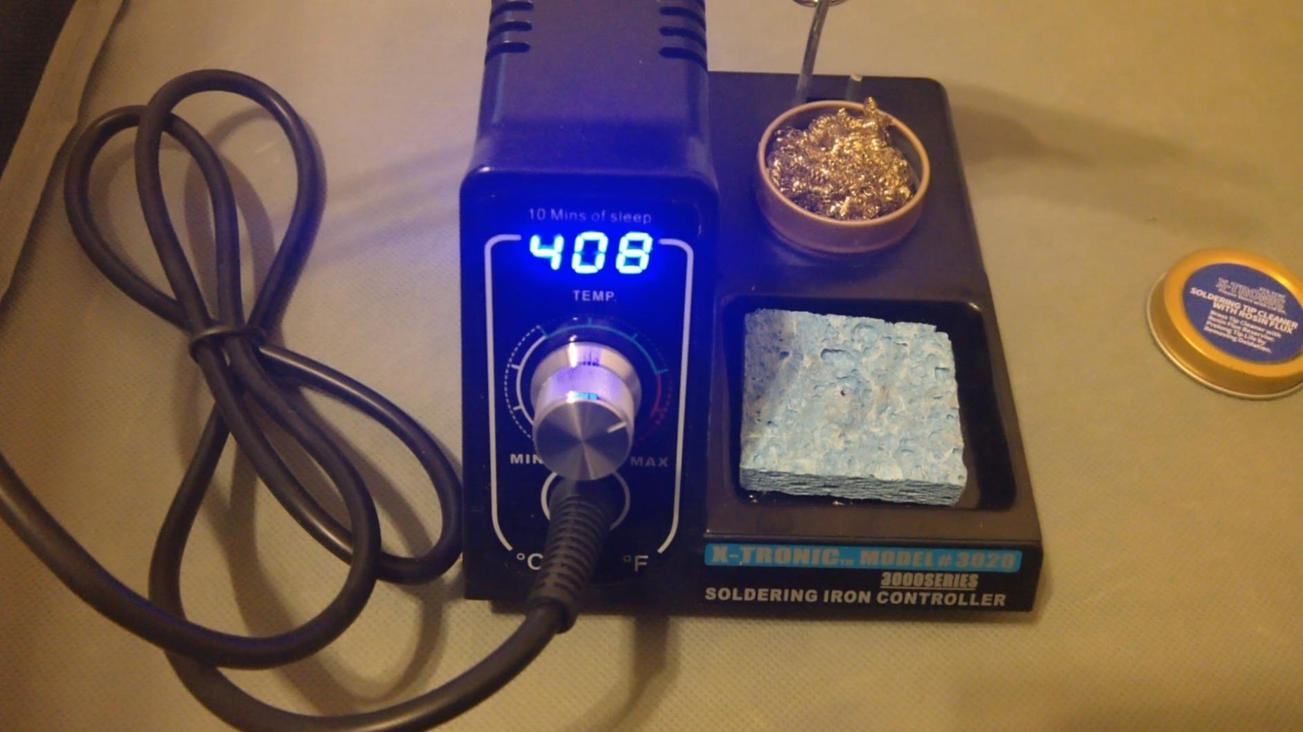 The Original X-Tronic 3020-XTS 75W Soldering Iron Station LED 2 Helping Hands Roll of Solder Brass Sponge w/Cleaning Flux Wet Sponge °C/°F Conversion Switch 10 Minute Sleep Feature customer photo 2