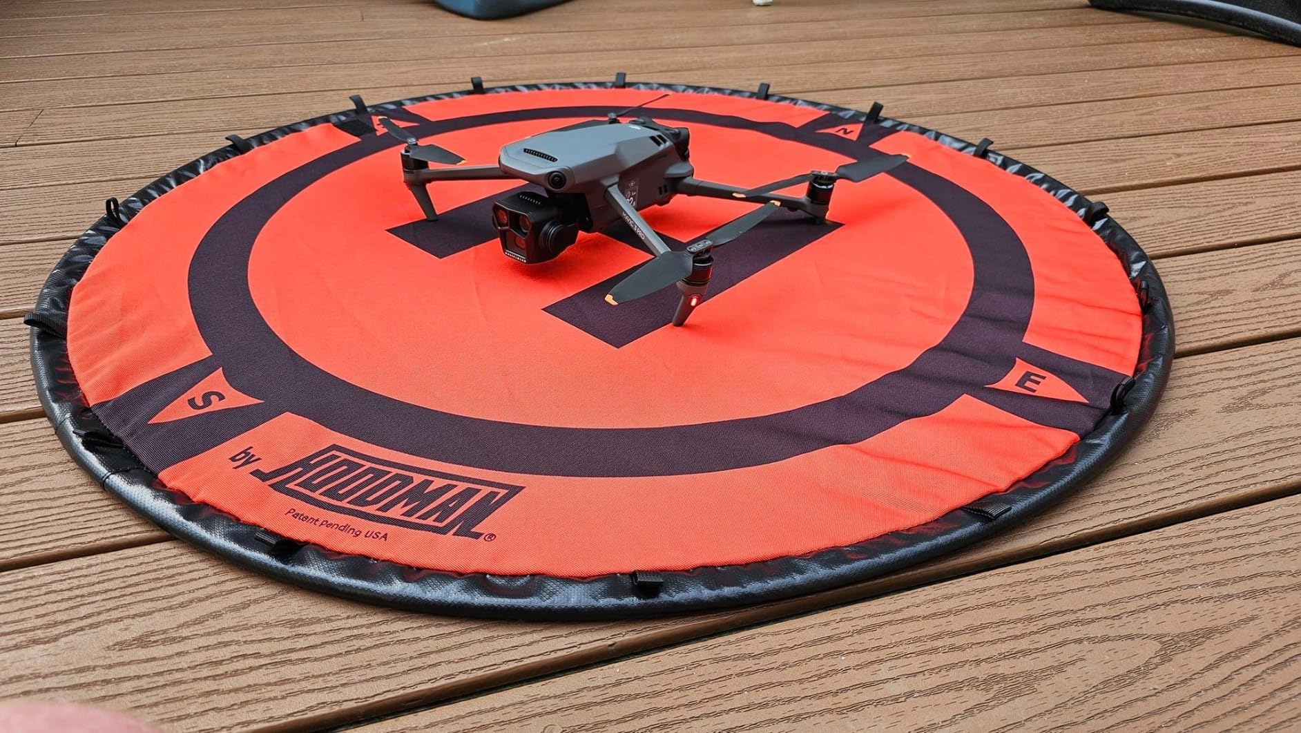 Hoodman 3 Foot Weighted UAV Drone Landing Pad - fits Matrice 4E, Mini 4 Pro, mini 3 pro, mavic, spark - Durable, No Stakes Required, collapses to 1/3 of deployed size customer photo 1