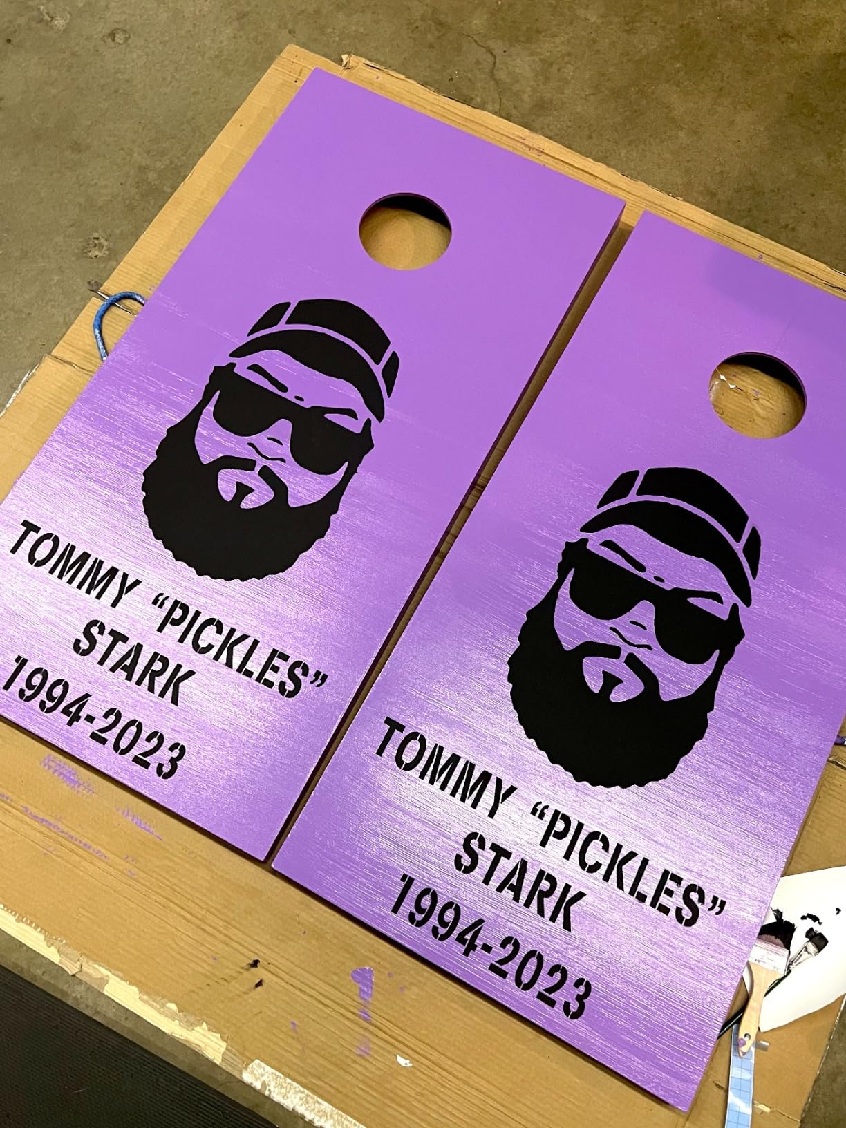 Triumph Sports 2x4 and 2x3 Solid Wood Premium Cornhole Sets - Poplar Veneer Plywood - Solid Wood Rear Legs - Interior Bag Storage - 8 Bags Included customer photo 2