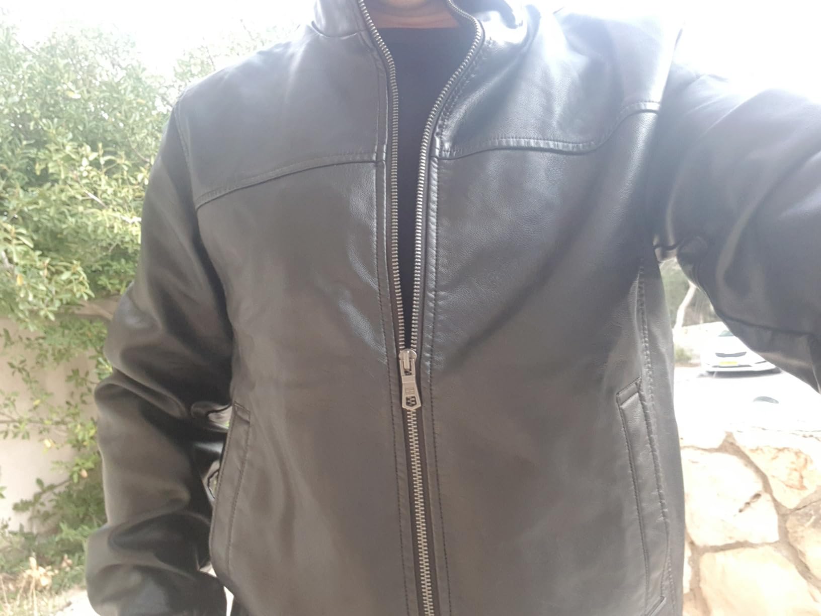 Adaptive Men's Tommy Hilfiger Men's Smooth Lamb Touch Faux Leather Unfilled Bomber customer photo 2