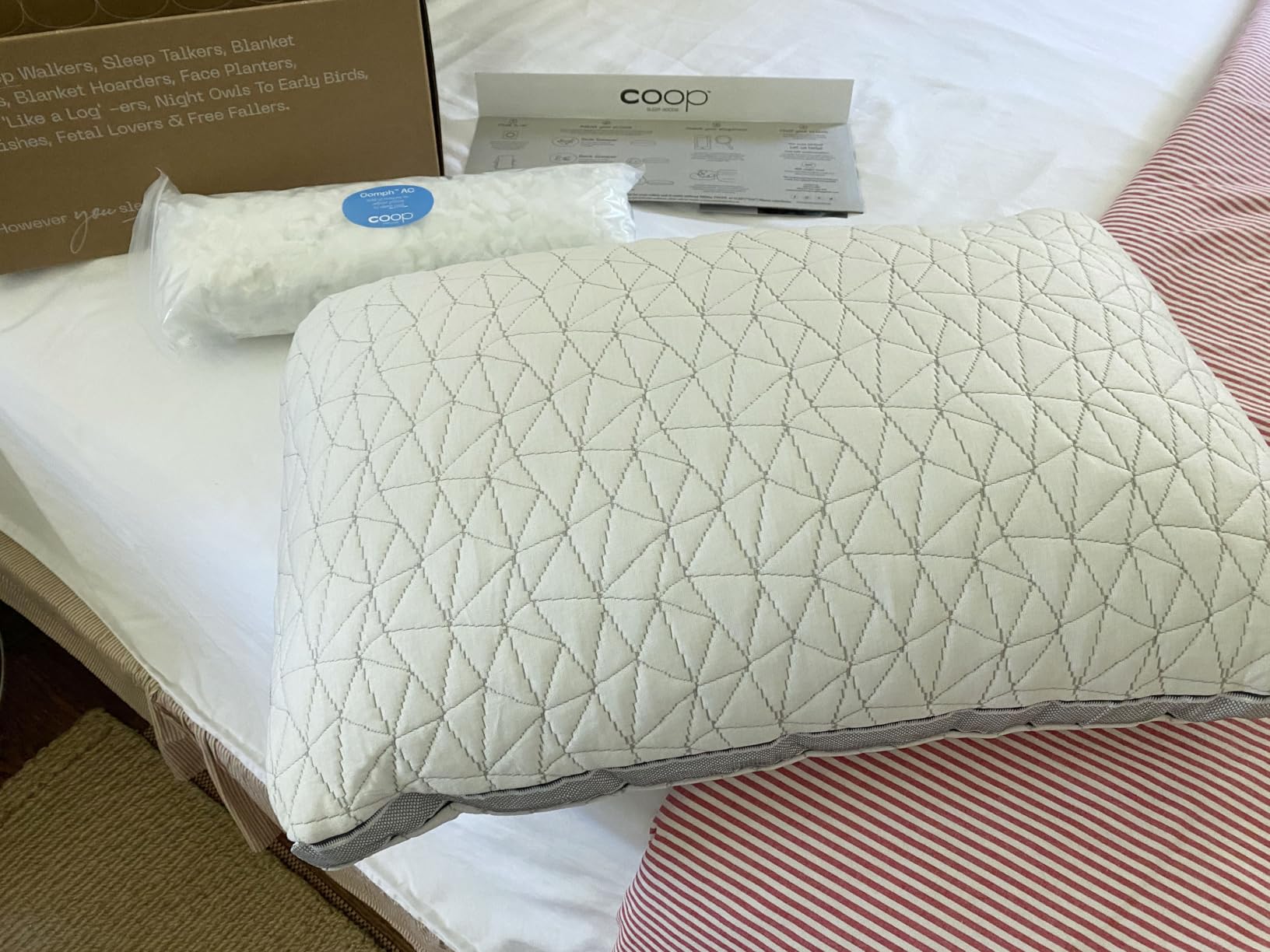 Coop Home Goods Eden Cool Adjustable Pillow, King Size - Adjustable Memory Foam with Gel Infusion - Soft Breathable Lulltra Fabric - Ideal for All Sleepers - Eco-Friendly CertiPUR-US Certified customer photo 1