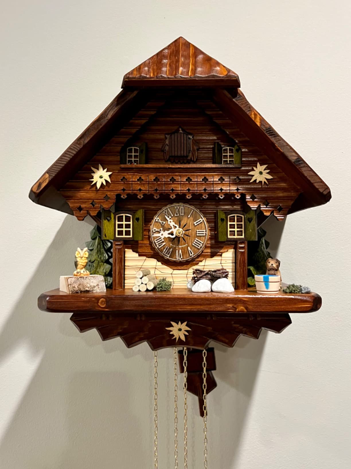 Cuckoo-Palace German Cuckoo Clock - Summer Meadow Chalet with 8-Day-Movement - 13 1/3 inches Height customer photo 1