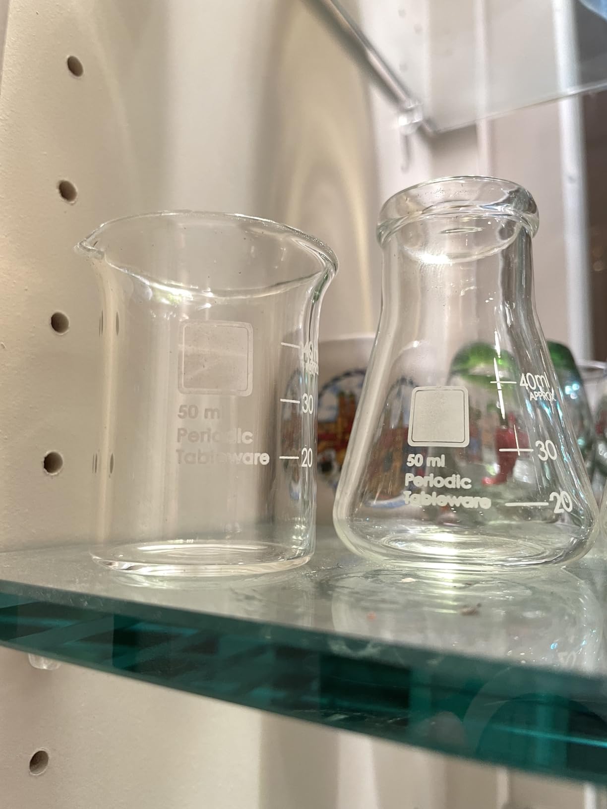 Laboratory Shot Glass Set, Borosilicate Glass Beakers & Flasks with Kiln Fired Enamel Markings customer photo 2
