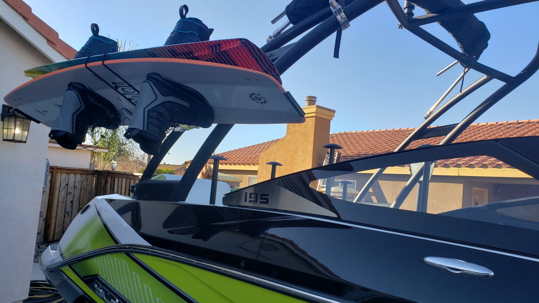 Yamaha Wakeboard Tower Racks for Reverse Arch/Forward Swept Boat Towers, Quick Release, Slalom Ski, Wakesurf, Kneeboard, Surfboard, and Combo Racks - OEM Quality - 6061 Aluminum customer photo 1