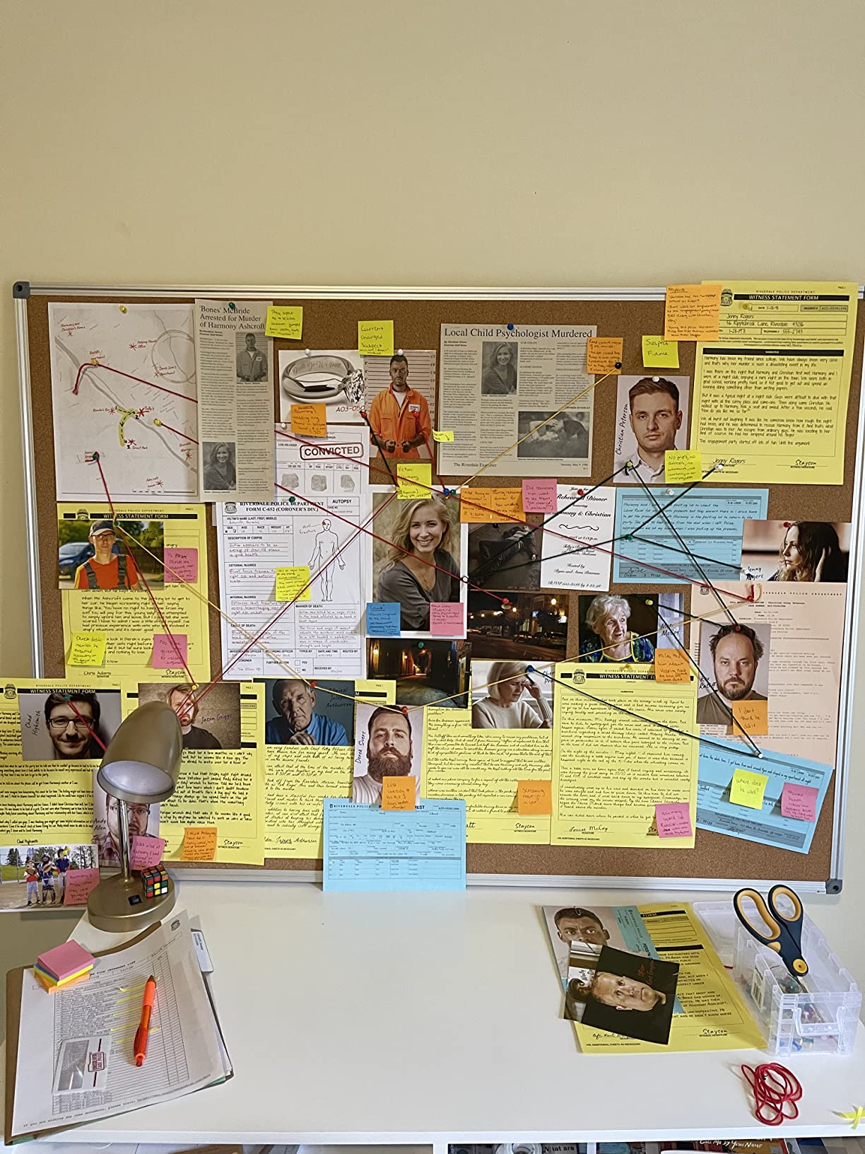 Lockways Cork Board Bulletin Board, Double Sided Corkboard 36