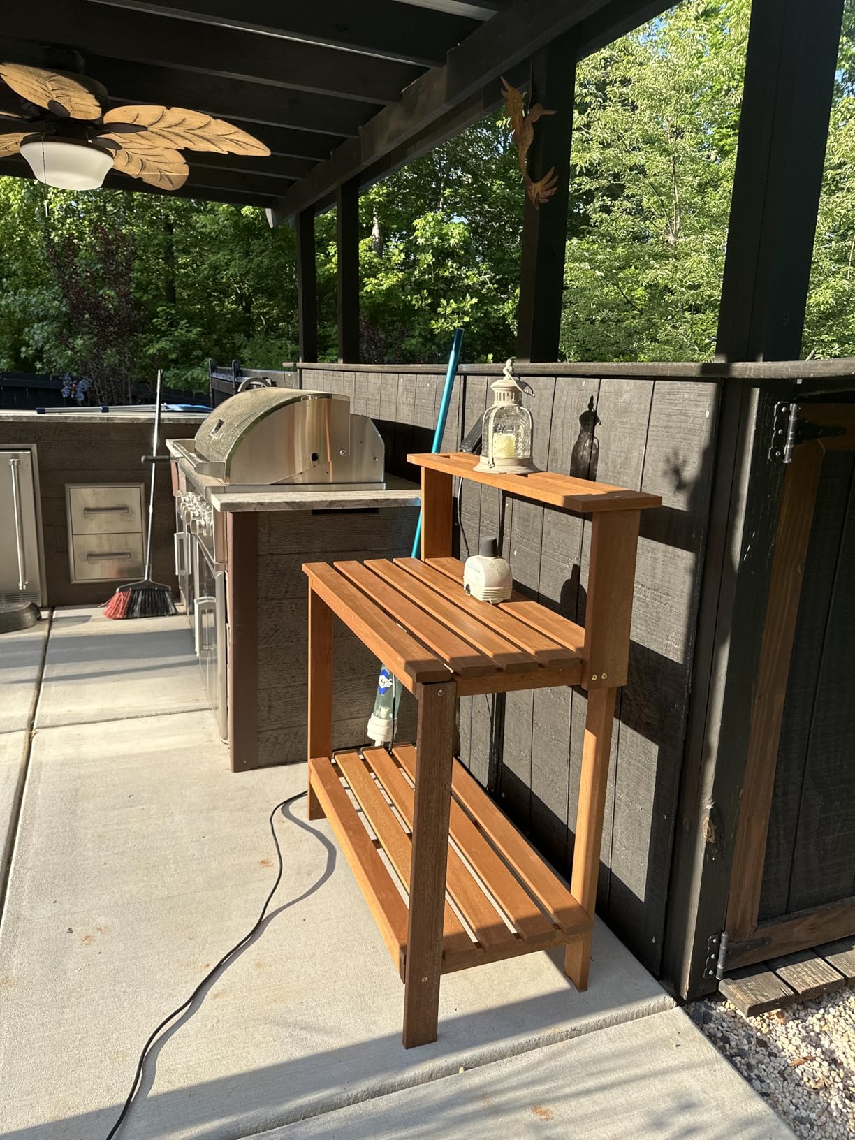 Furinno FG17478 Tioman Outdoor Patio Furniture Hardwood Potting Bench, Natural customer photo 2