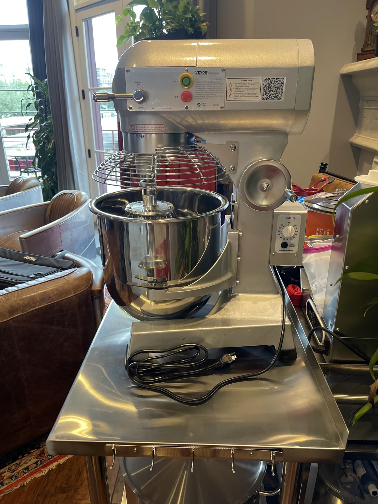 Happybuy 30Qt Commercial Food Mixer with Timing Function, Commercial Mixer 1250W Stainless Steel Bowl Heavy Duty Electric Food Mixer Commercial with 3 Speeds Adjustable, Perfect for Bakery Pizzeria customer photo 1