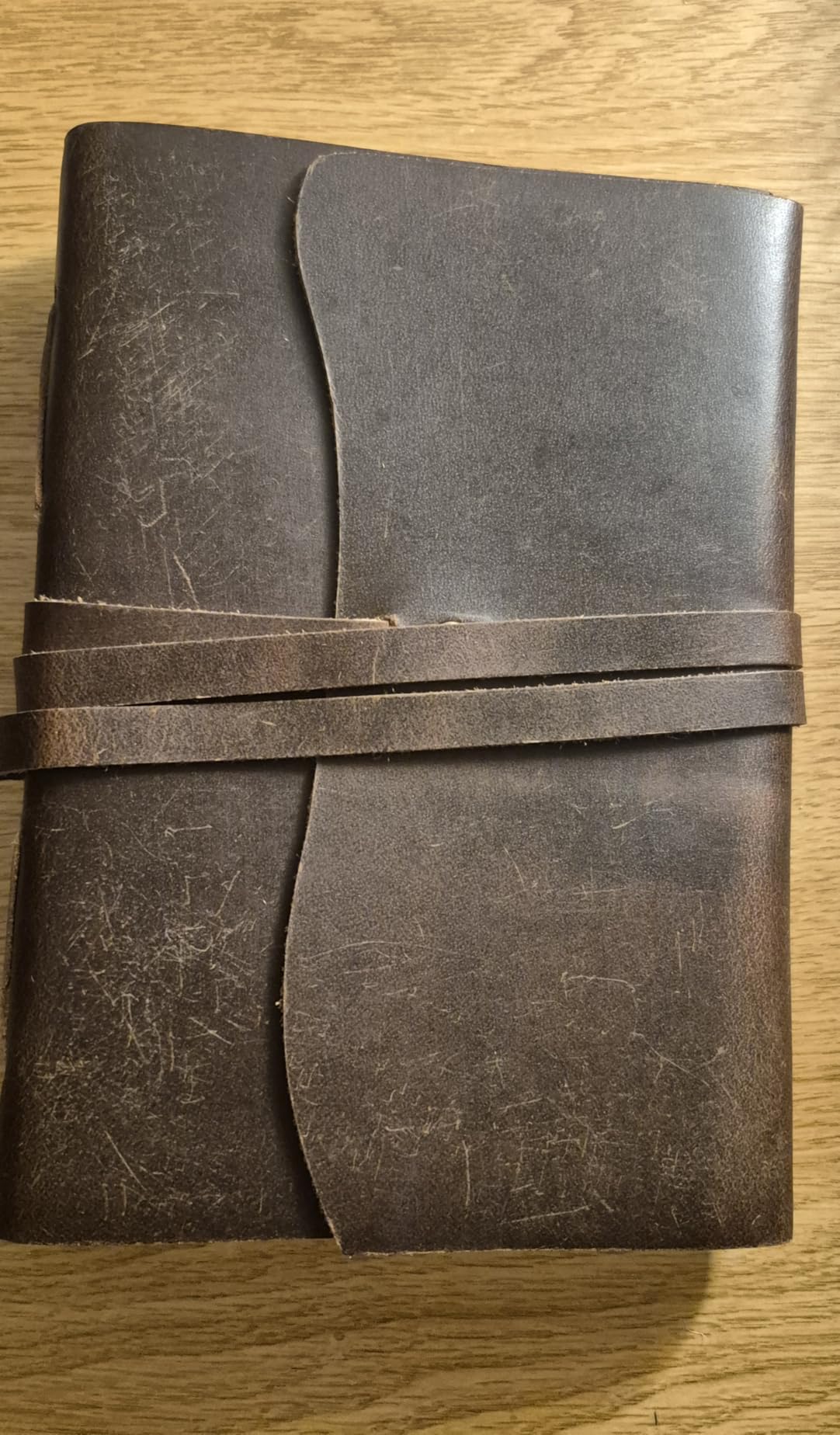 KomalC Leather Journal Notebook, Genuine Leather Journal for Men & Women Handmade Writing Travel Notebook, 240 Unlined Pages Vintage Notepad Gift: Rustic Brown (7