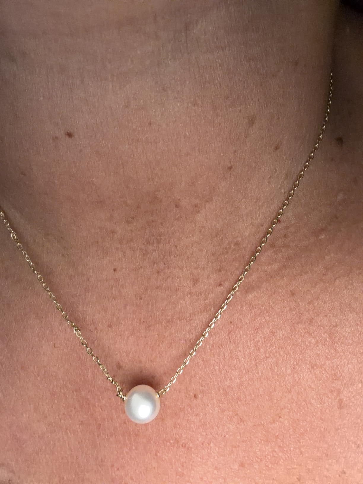 PAVOI Handpicked AAA+ Freshwater Cultured Single Pearl Necklace Pendant | Gold Necklaces for Women customer photo 2