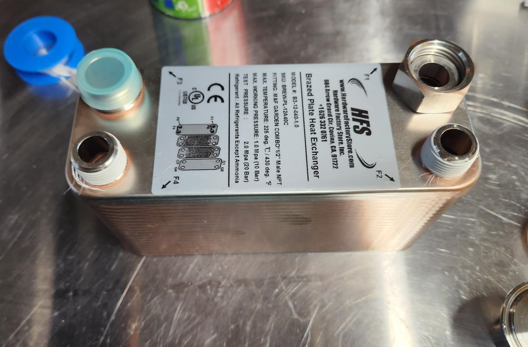 HFS(R) 40-Plate Stainless Steel 304 Homebrew Beer Wort Chiller Heat Exchanger customer photo 1