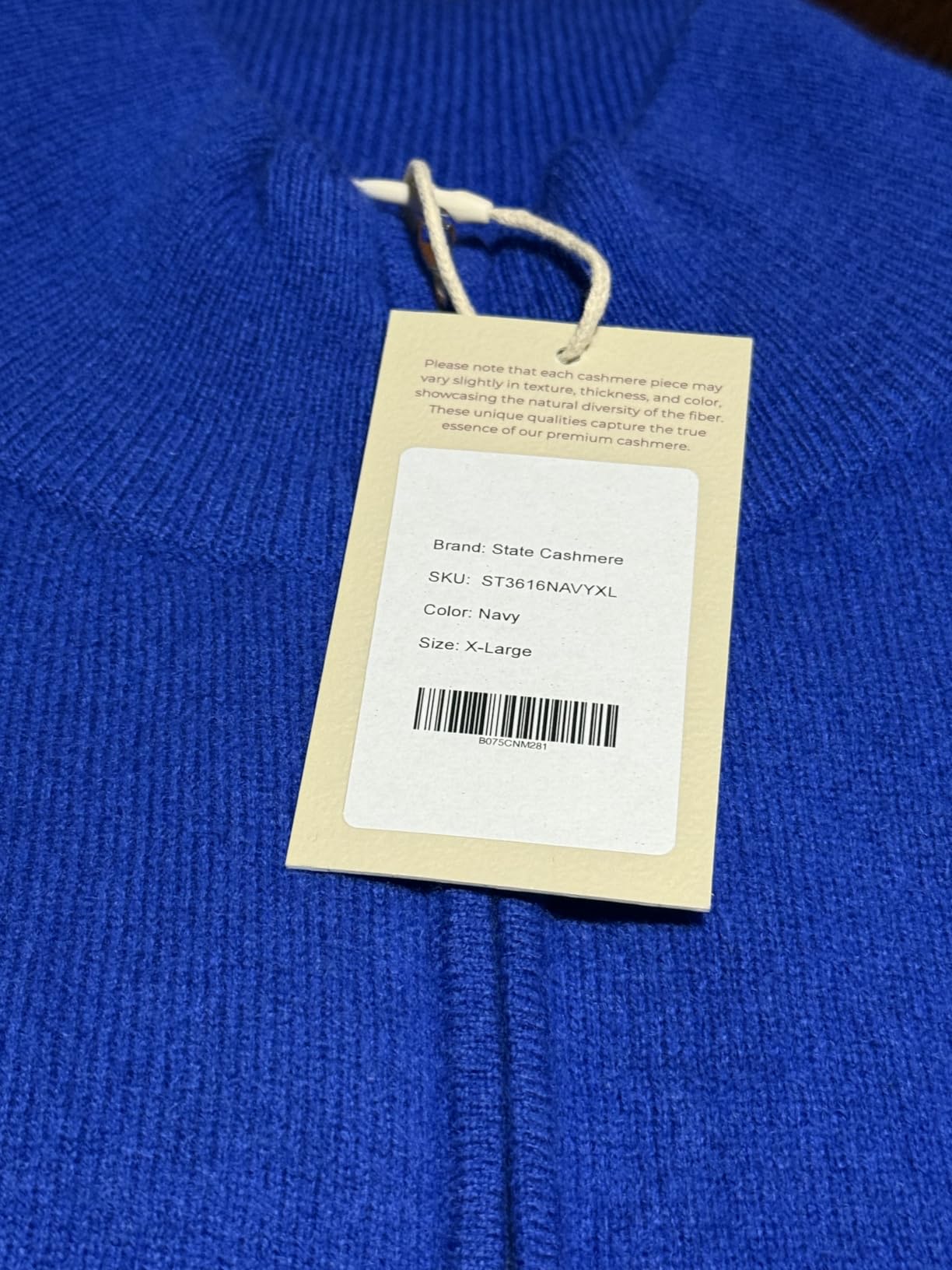 State Cashmere Men's Half Zip Mock Neck Sweater 100% Pure Cashmere Polo Neck Pullover customer photo 2