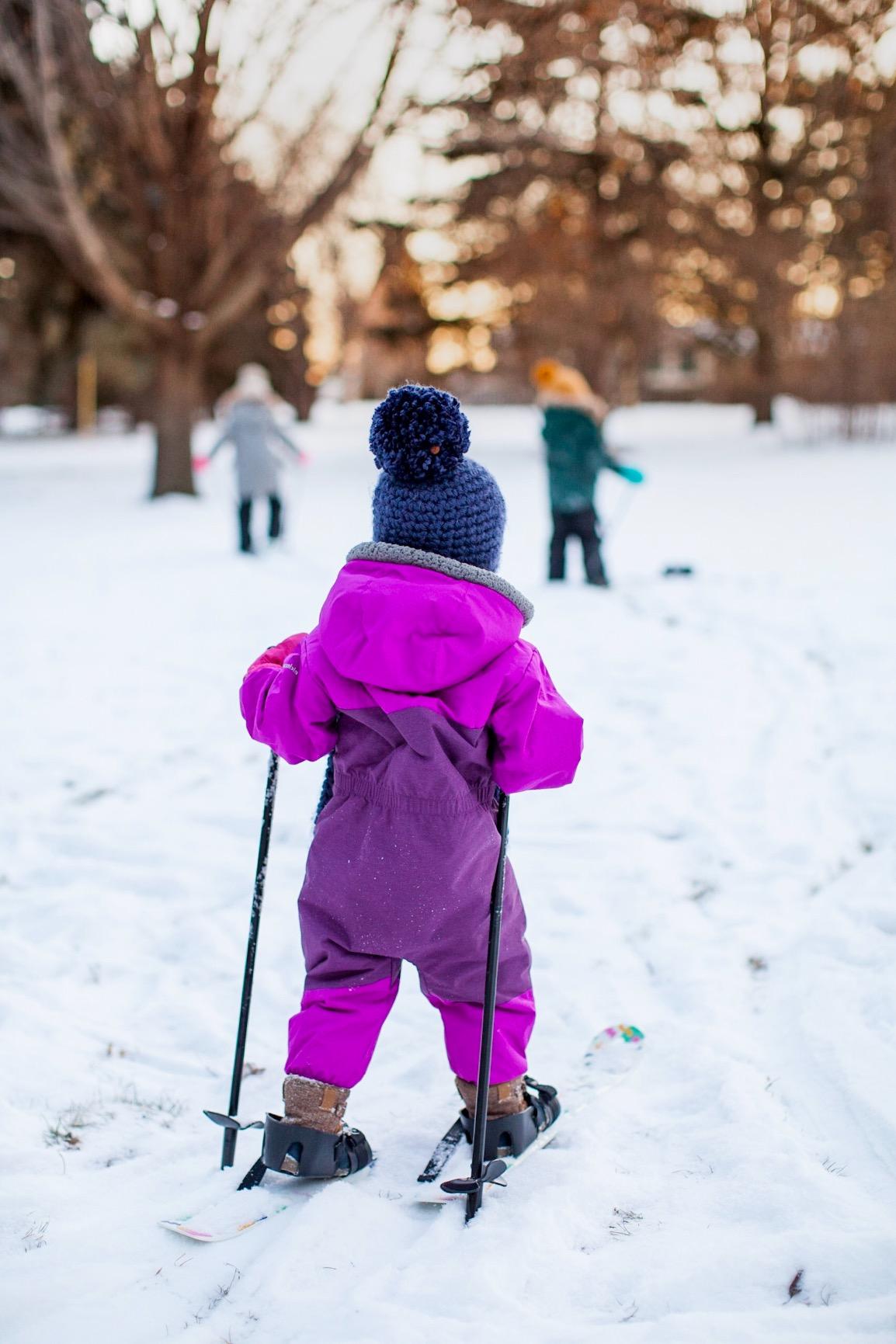 SOLA Kids Ski Set - Beginner Cross Country Skis with Poles and Adjustable Bindings for Ages 3-4, Backyard Winter Fun customer photo 1