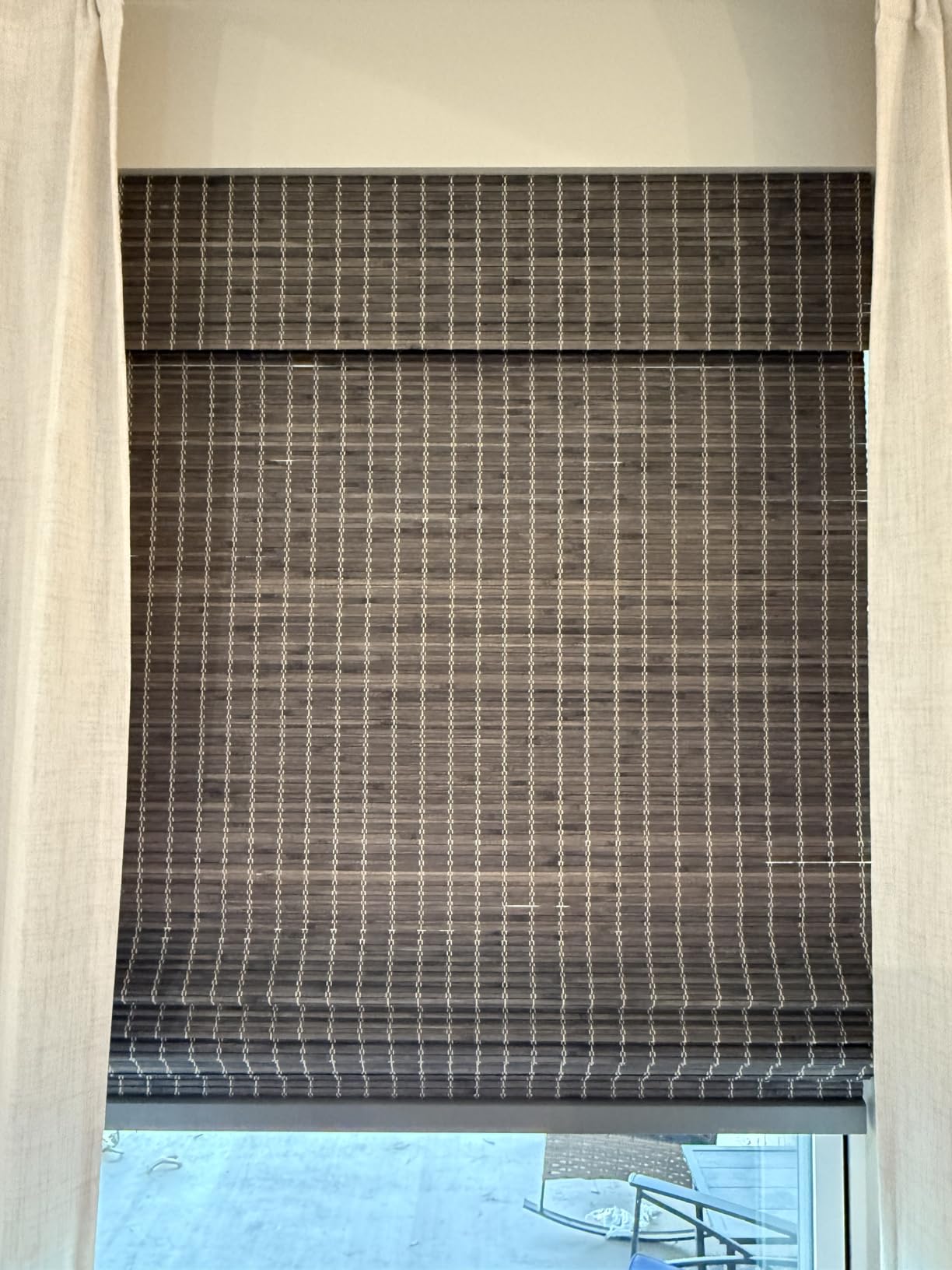 ARLO BLINDS Sheer Bamboo Roman Shades with Valance - Tuscan, 34