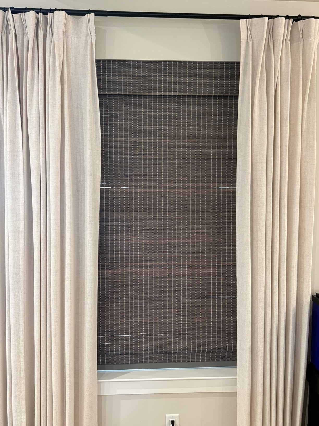 ARLO BLINDS Sheer Bamboo Roman Shades with Valance - Tuscan, 34