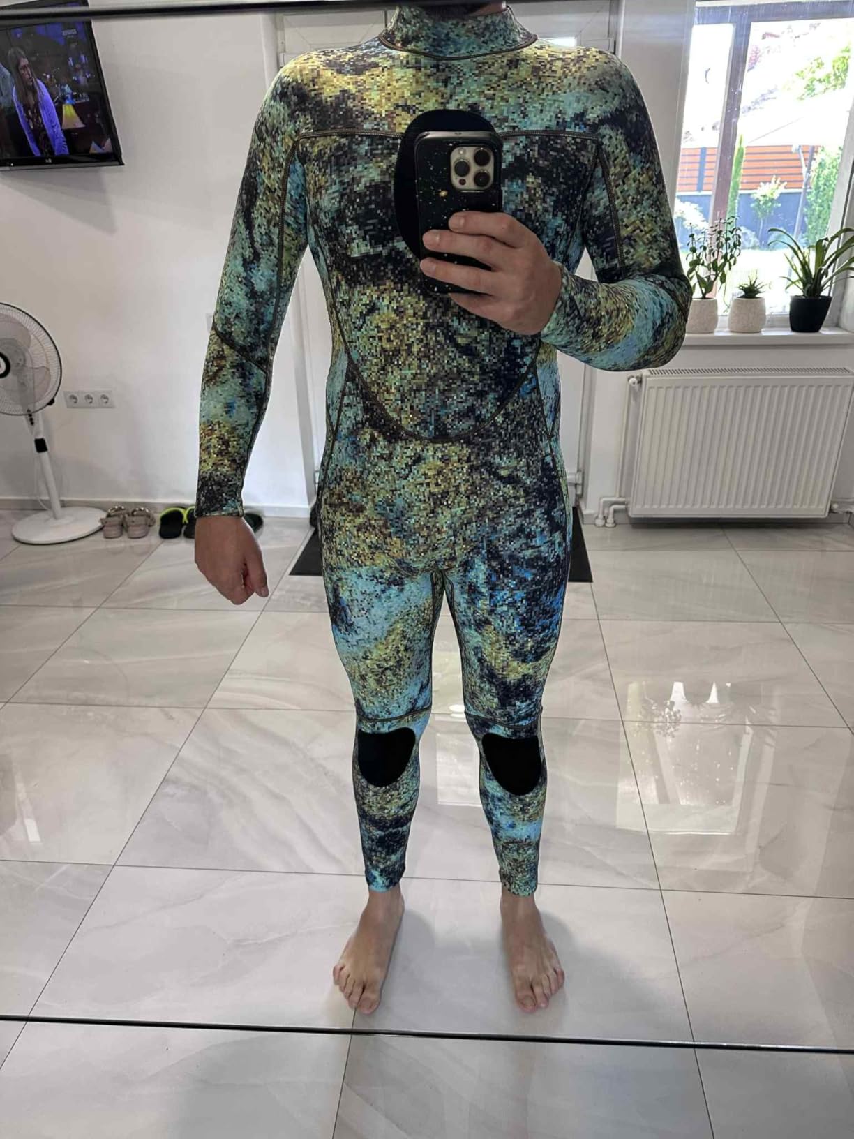 Wetsuits Mens 3MM Camo Neoprene Scuba Diving Unisex One Piece Sport Skin Spearfishing Full Suit customer photo 2