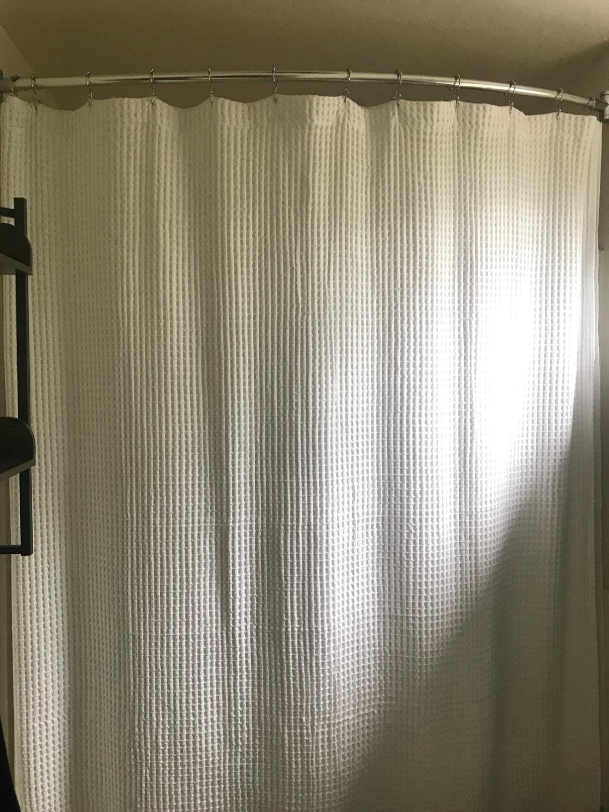 White Waffle Weave Shower Curtain, Heavyweight 100% Cotton Fabric, Luxury Hotel Spa Quality, 72 x 72 customer photo 1