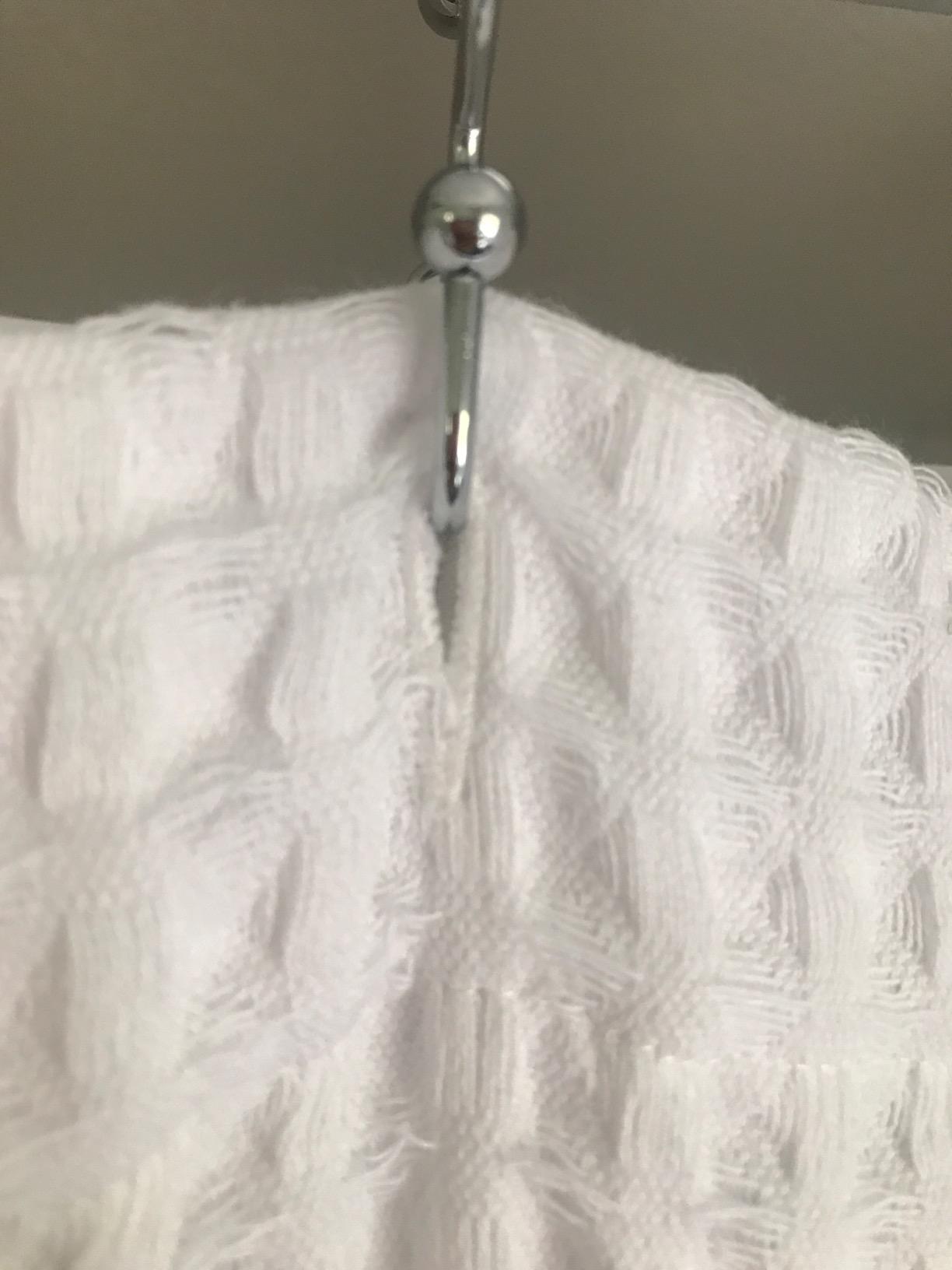 White Waffle Weave Shower Curtain, Heavyweight 100% Cotton Fabric, Luxury Hotel Spa Quality, 72 x 72 customer photo 2