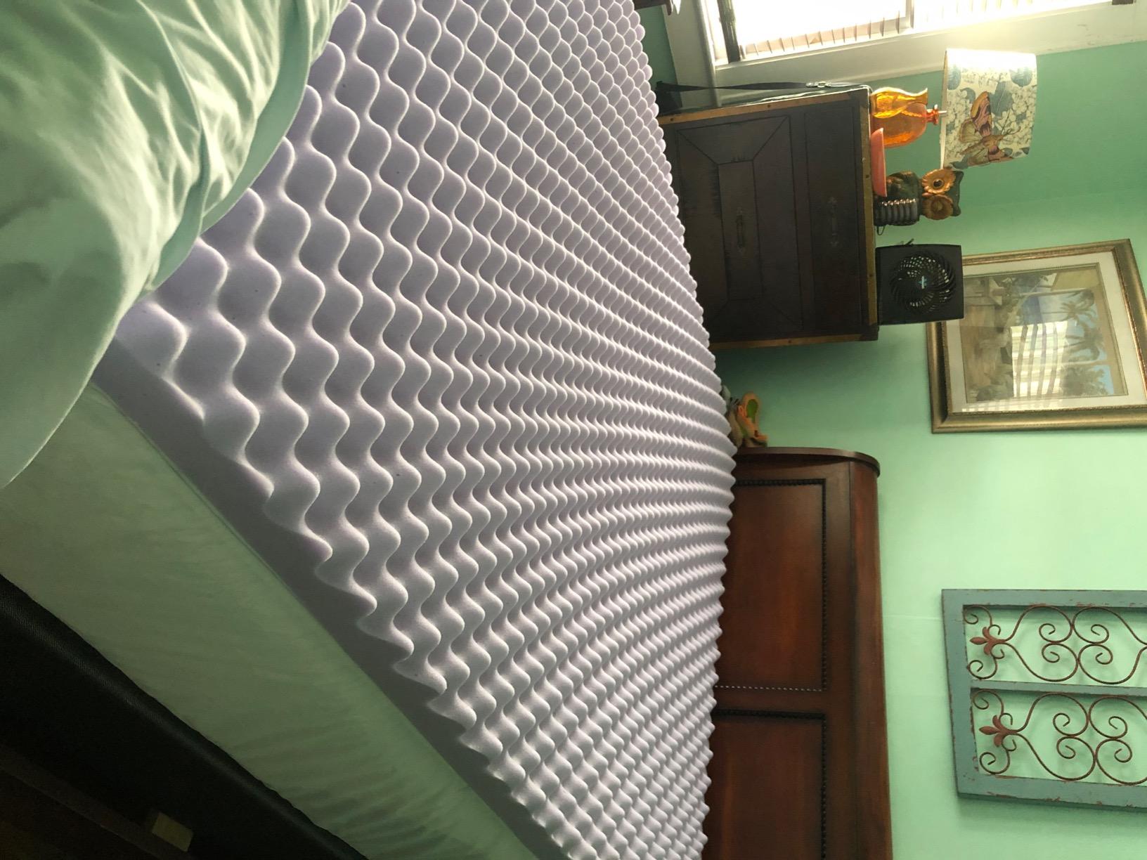 Best Price Mattress 3 Inch Egg Crate Memory Foam Mattress Topper with Soothing Lavender Infusion, CertiPUR-US Certified, Dorm Essentials, Twin customer photo 2