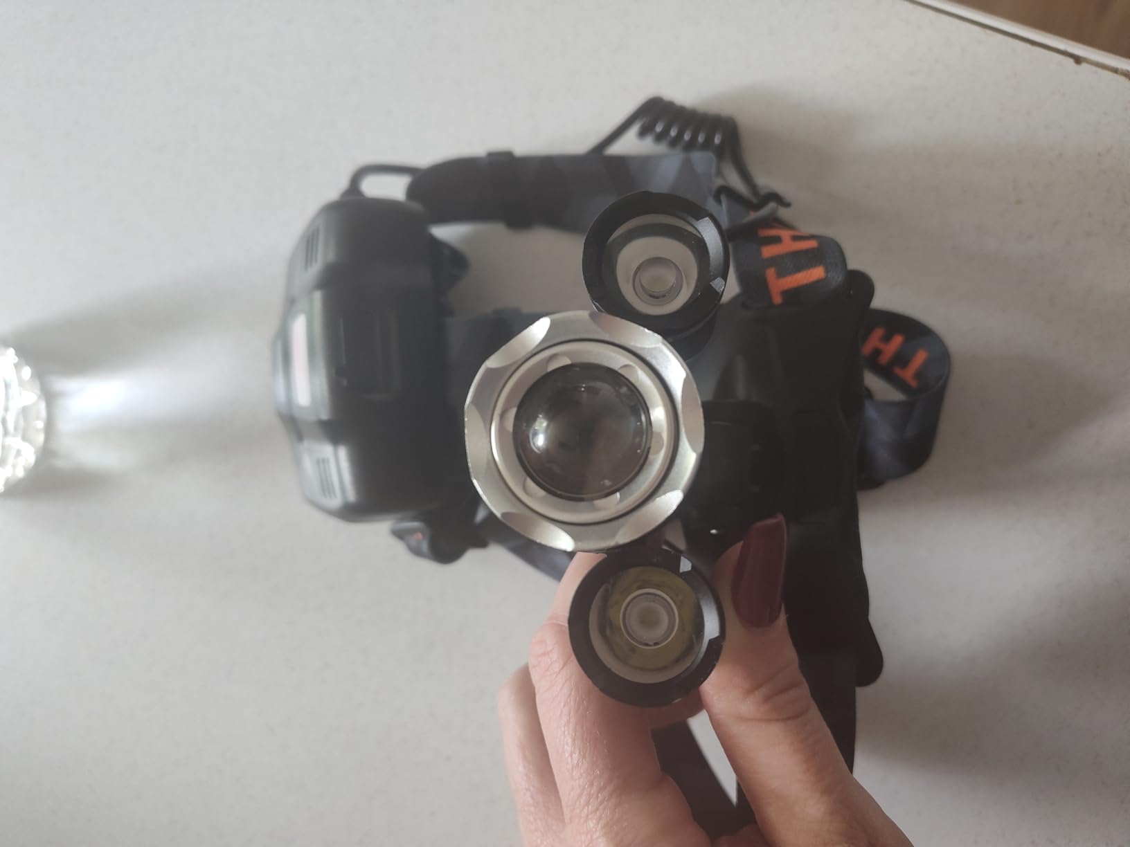 TDC Head Lamp Led Rechargeable Super Bright - USB-C Headlamp for Adults - 1080 Lumen Head Flashlight - 10HR Battery for Hardhat, Work customer photo 2