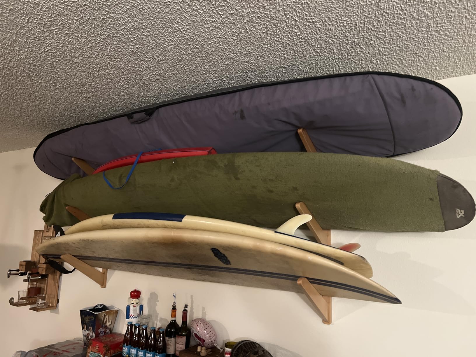 StoreYourBoard Timber Surfboard Wall Rack, Holds 3 Surfboards, Wood Home Storage Mount System customer photo 2