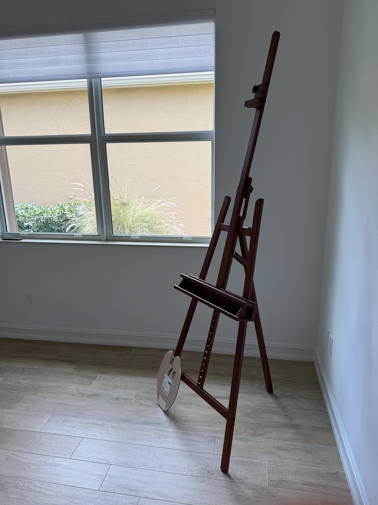 MEEDEN Large Painters Easel Adjustable Solid Beech Wood Artist Easel, Studio Easel for Adults with Brush Holder, Holds Canvas up to 48
